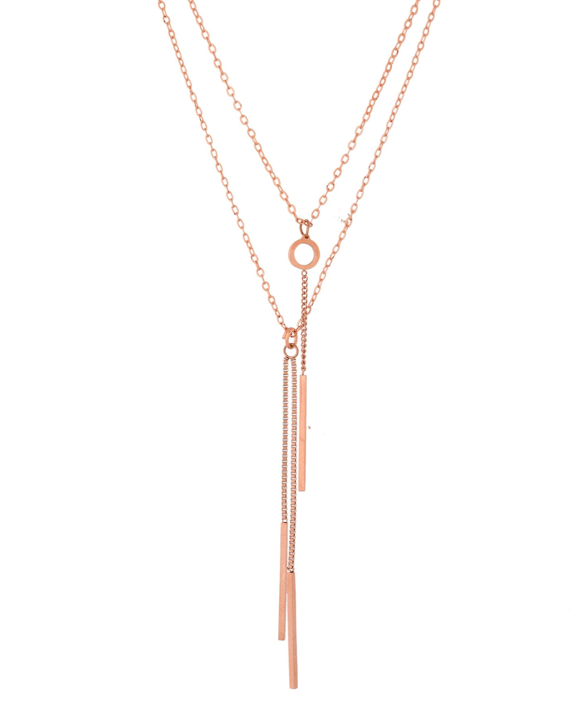 VOJ Gold Polished Multi Layer Designer Chain 