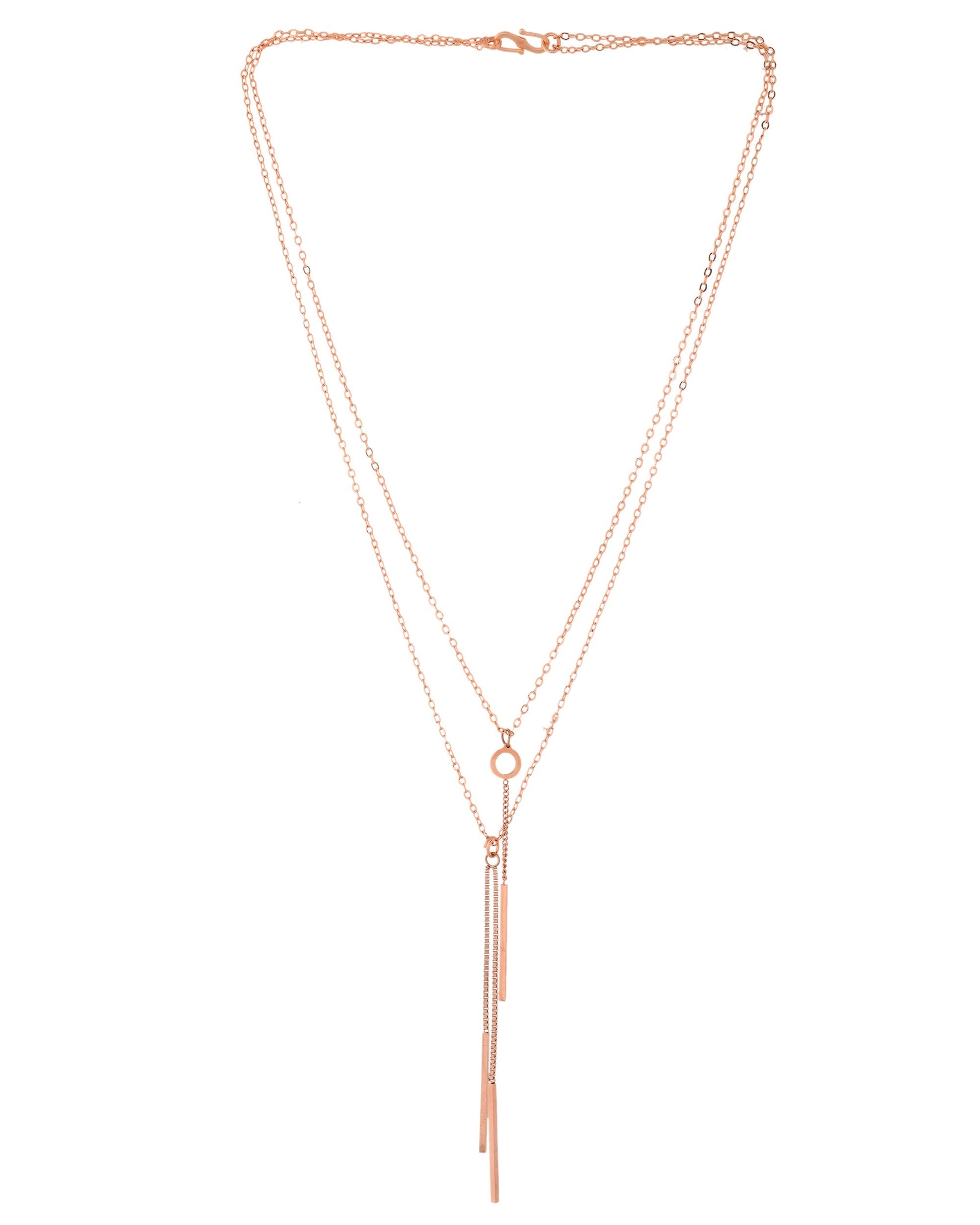VOJ Gold Polished Multi Layer Designer Chain 