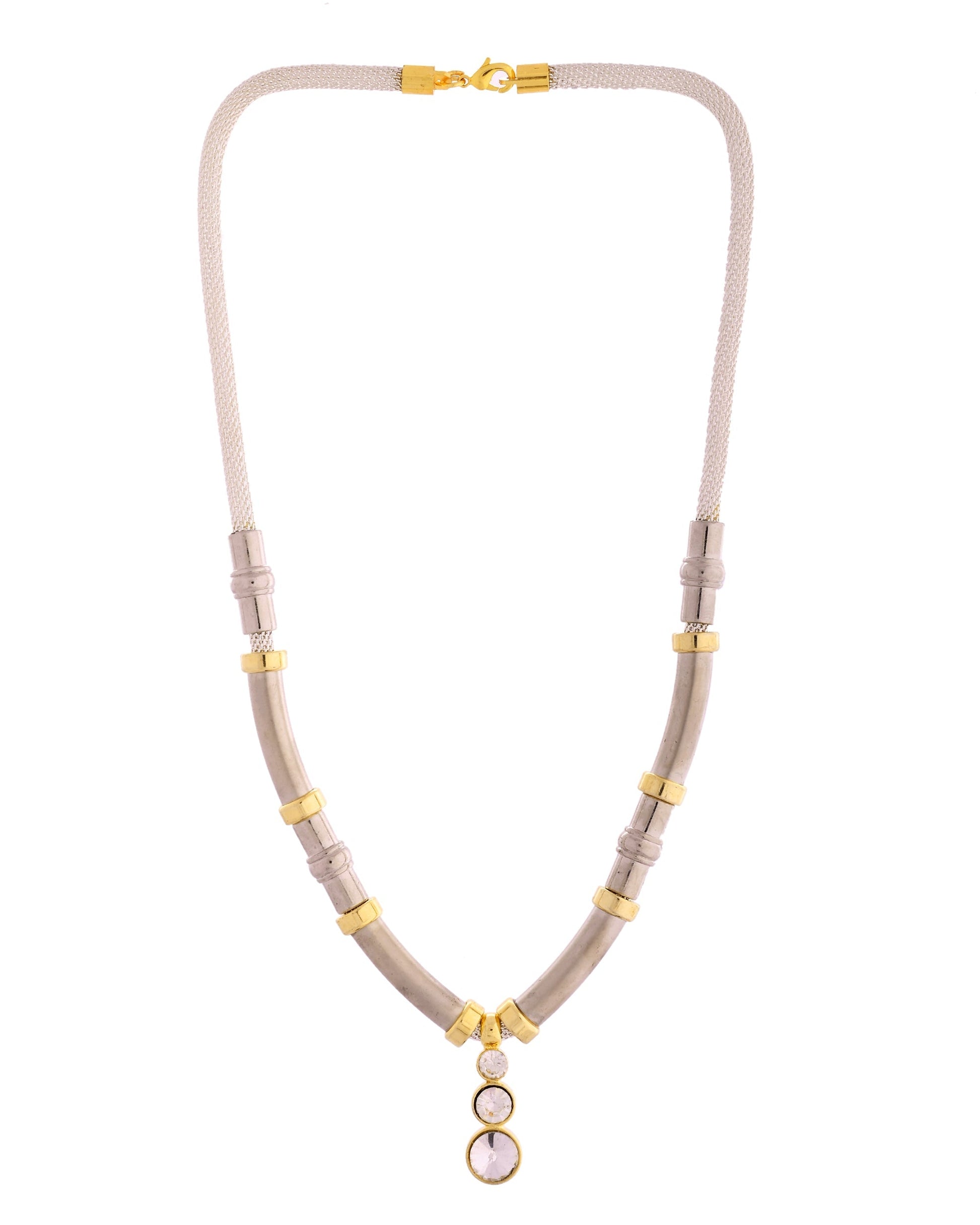 VOJ Silver Plated Elegant Stainless Steel Designer Necklace 