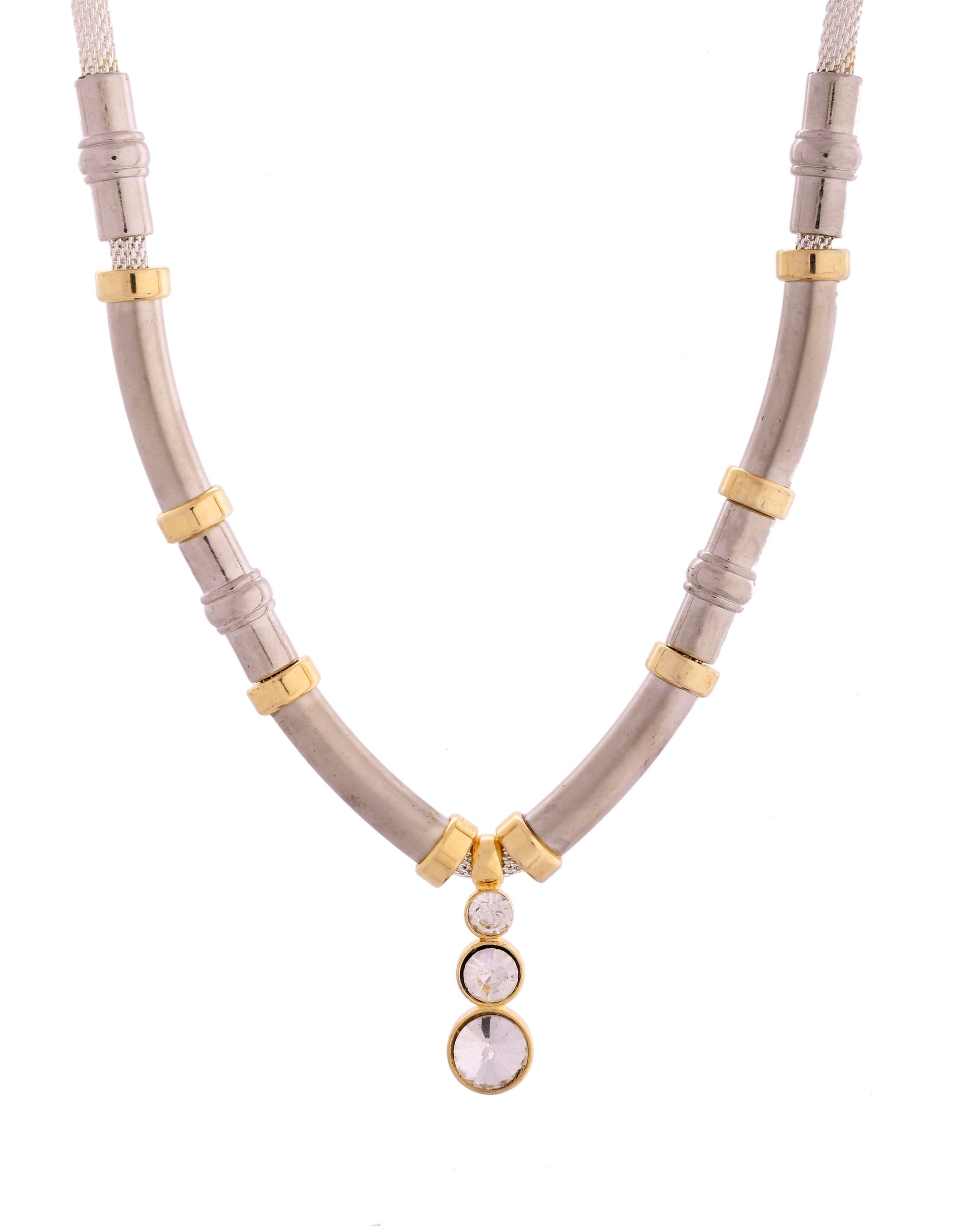 VOJ Silver Plated Elegant Stainless Steel Designer Necklace 