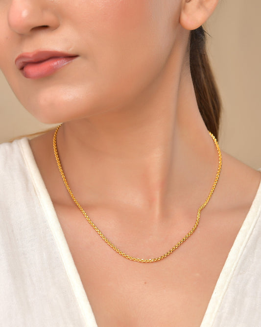 VOJ Gold Polished Women Stainless Steel Classic Chain 