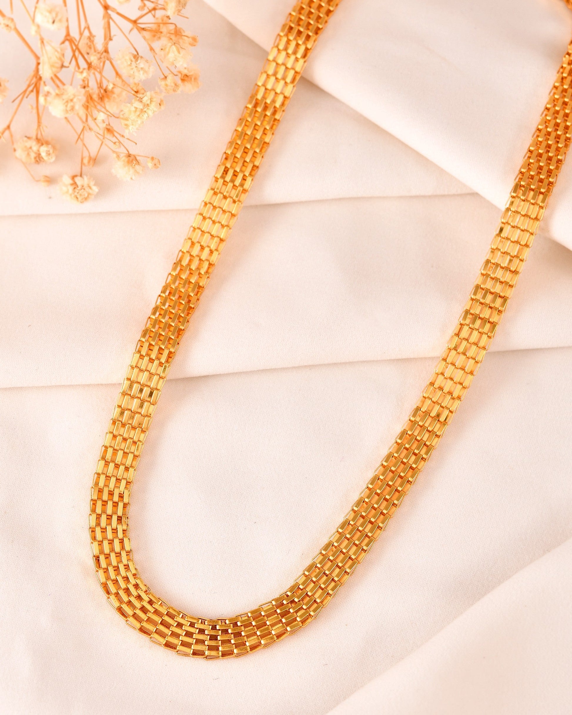 VOJ Men Gold Polished Think Classic Chain 