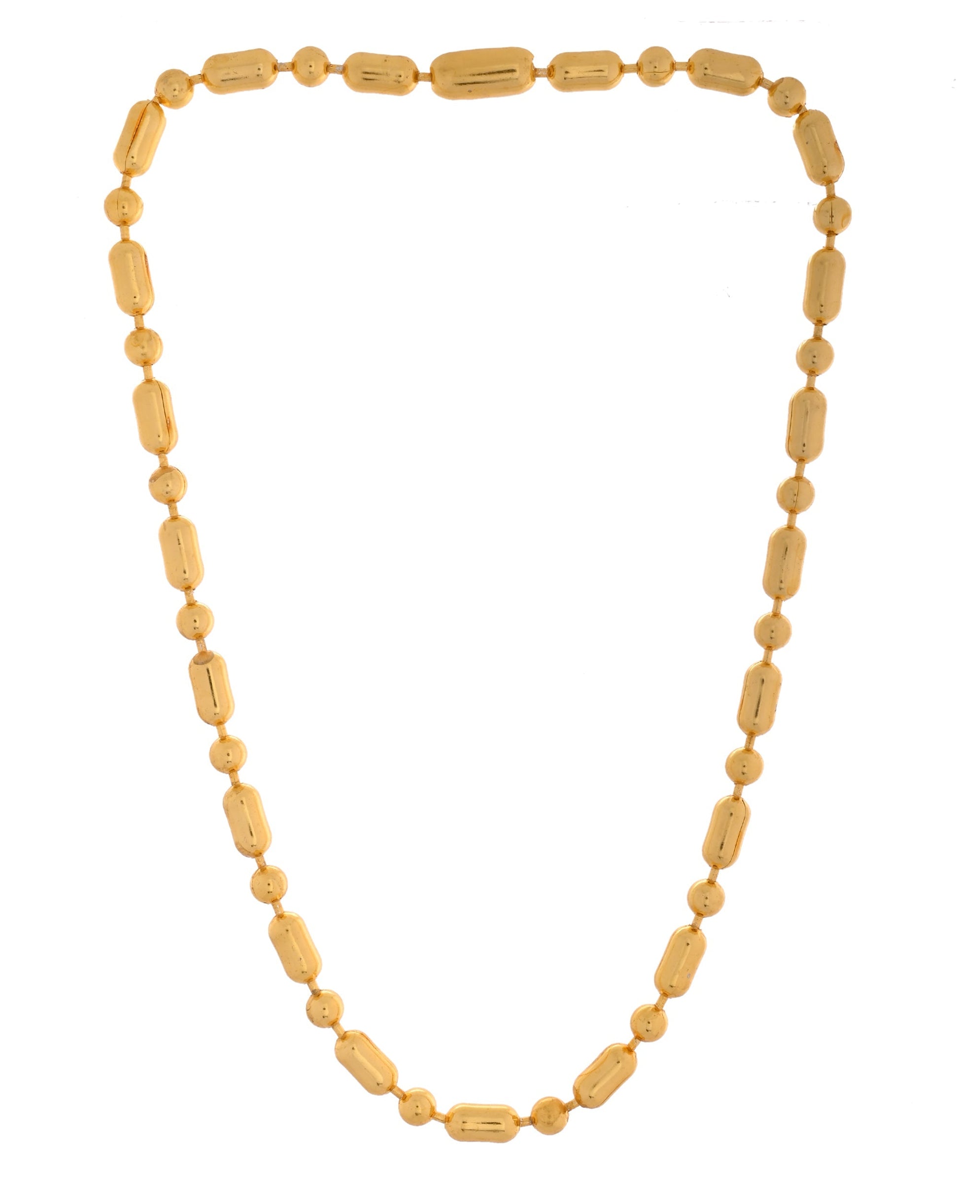 VOJ Men Gold Polished Drop Studded Elegant Chain 