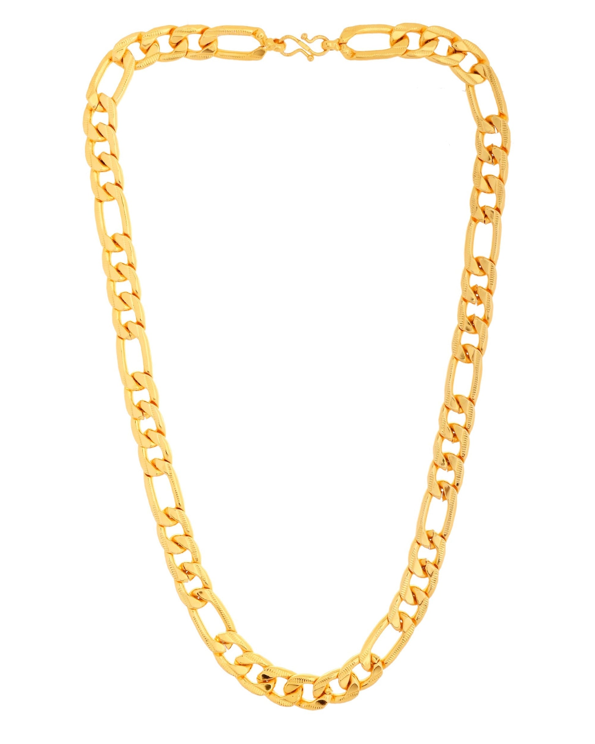VOJ Men Gold Polished Link Classic Designer Linked Chain 
