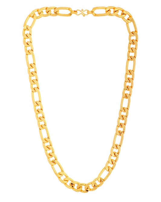 VOJ Men Gold Polished Link Classic Designer Linked Chain 