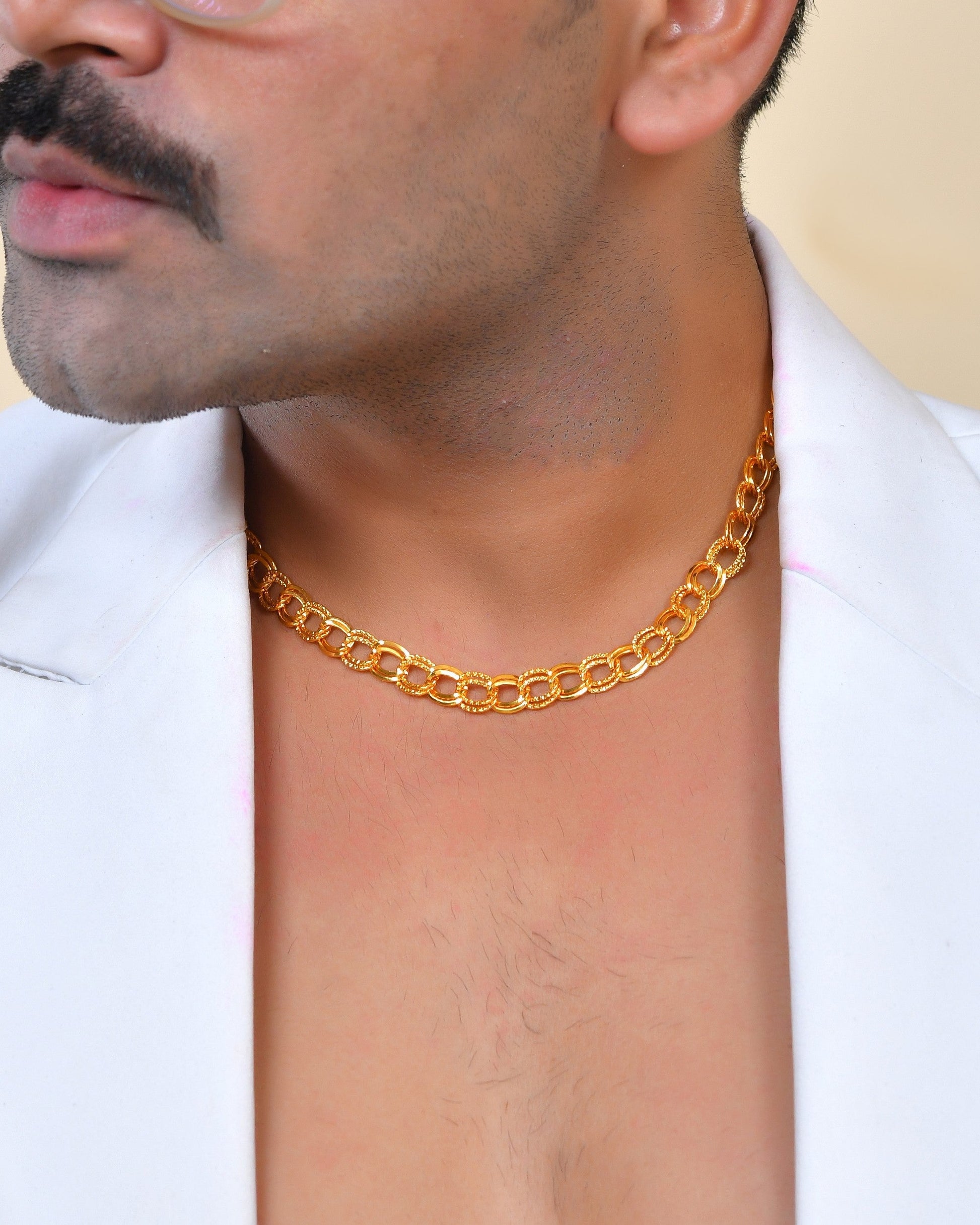 VOJ Men Designer Thick Stainless Steel Linked Chain 
