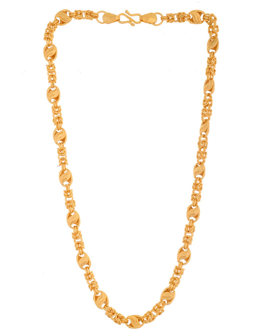 VOJ Gold Polished Designer Stainless Steel Chain For Men