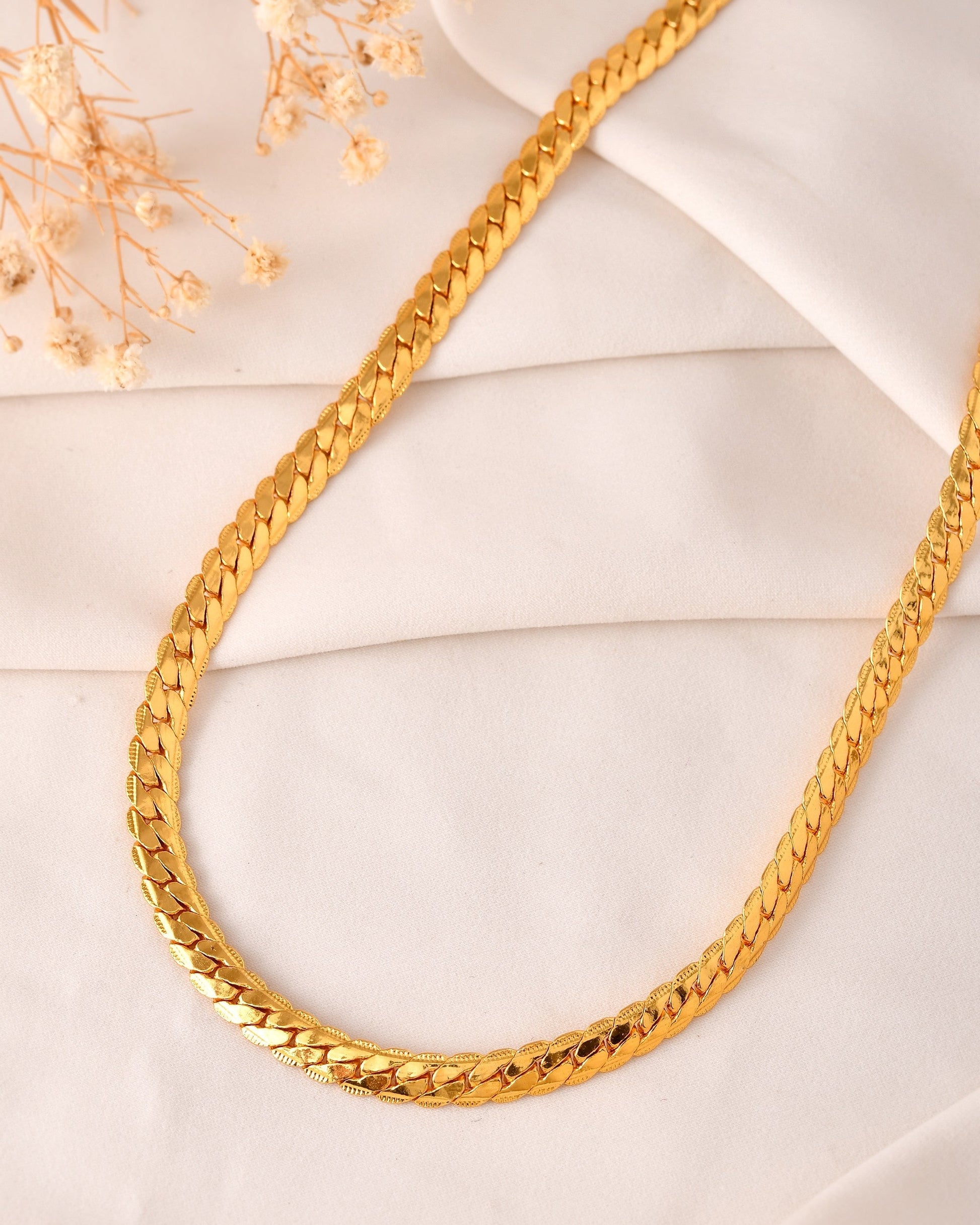 VOJ Gold Polished Stainless Steel Chain For Men 