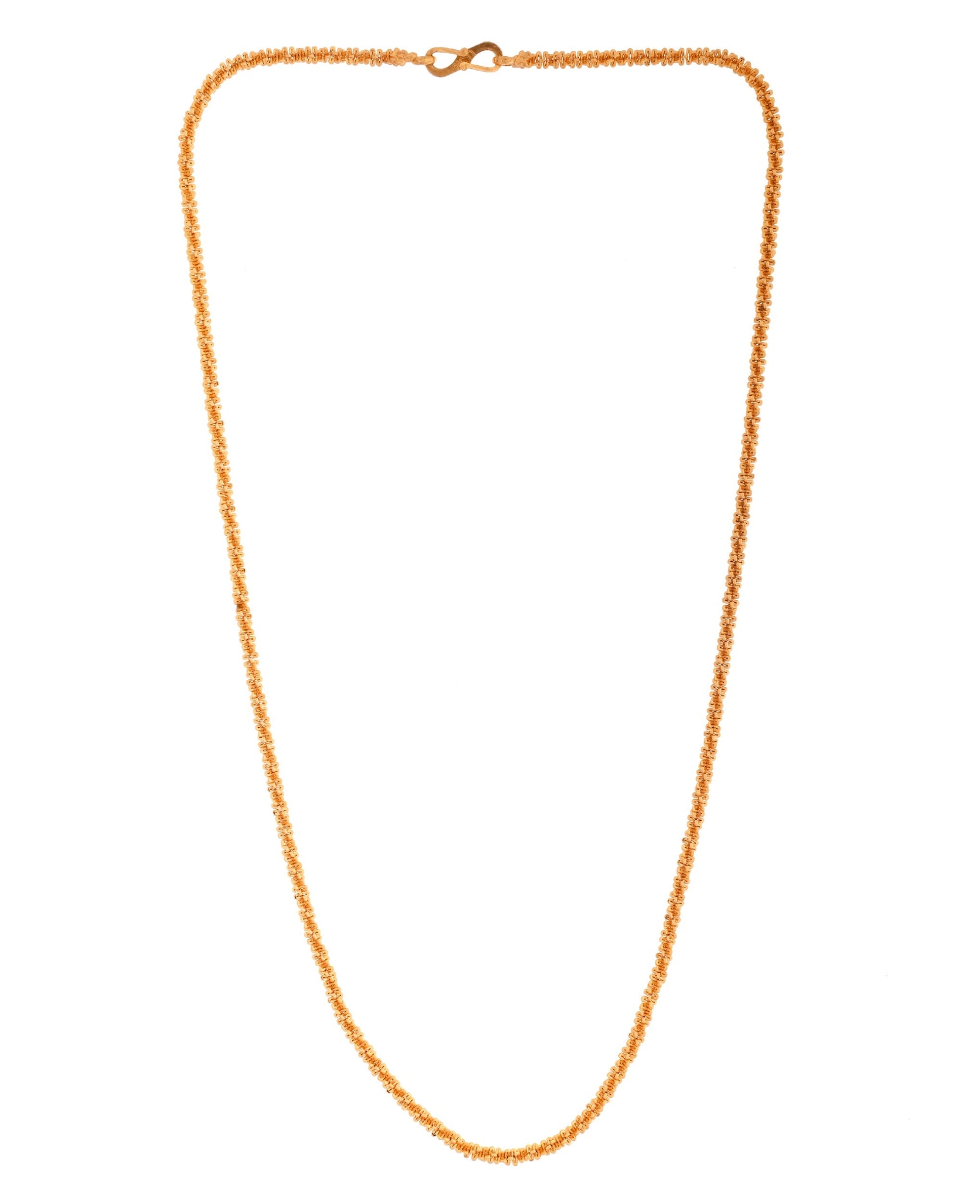 VOJ Men Gold Polished Twisted Stainless Steel Minimal Chain 
