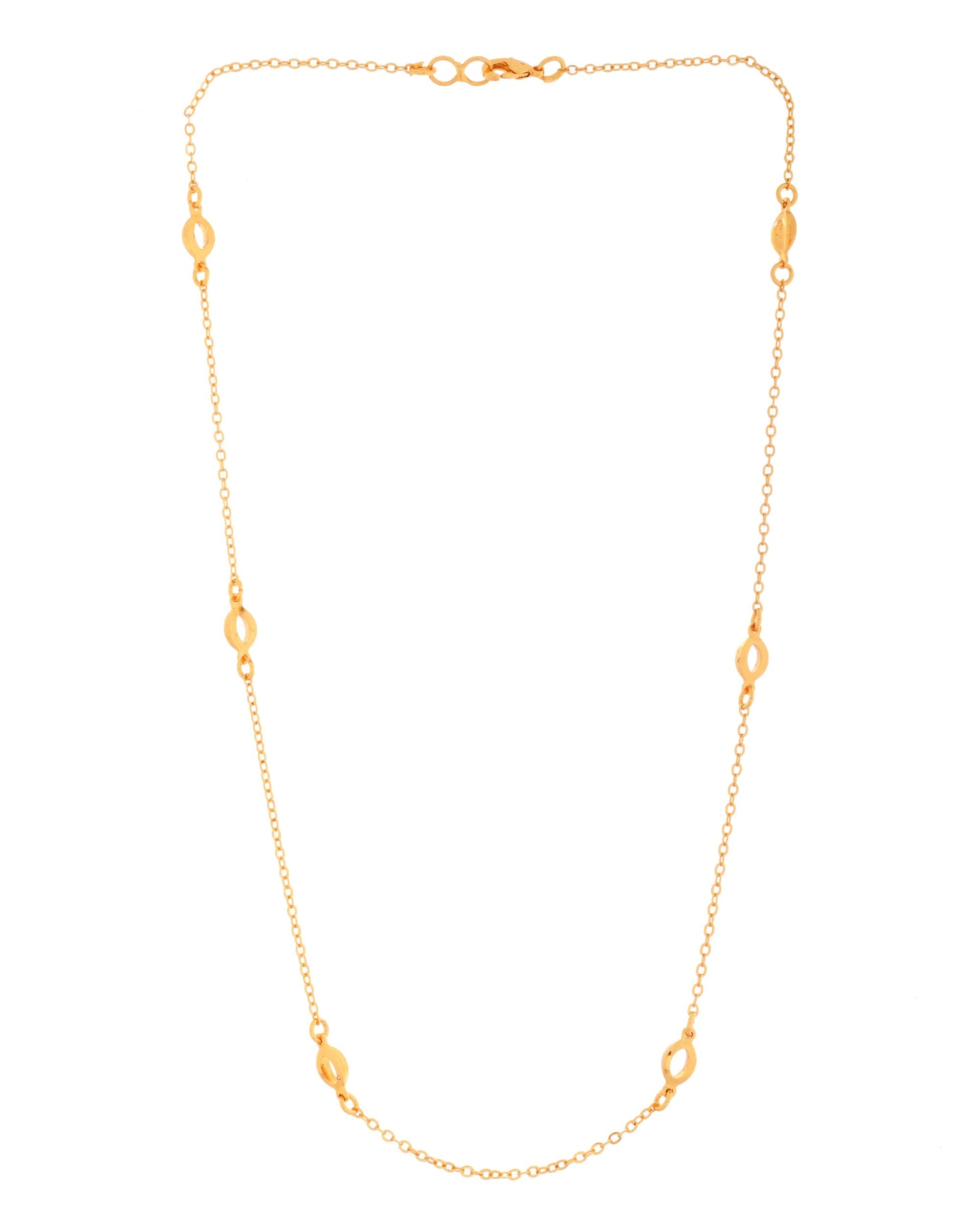 VOJ Gold Polished Minimal Designer Chain For Women 