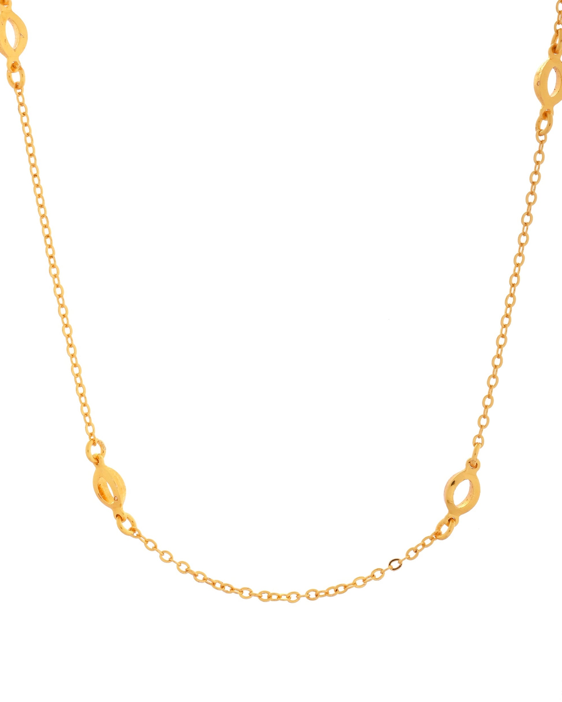 VOJ Gold Polished Minimal Designer Chain For Women 
