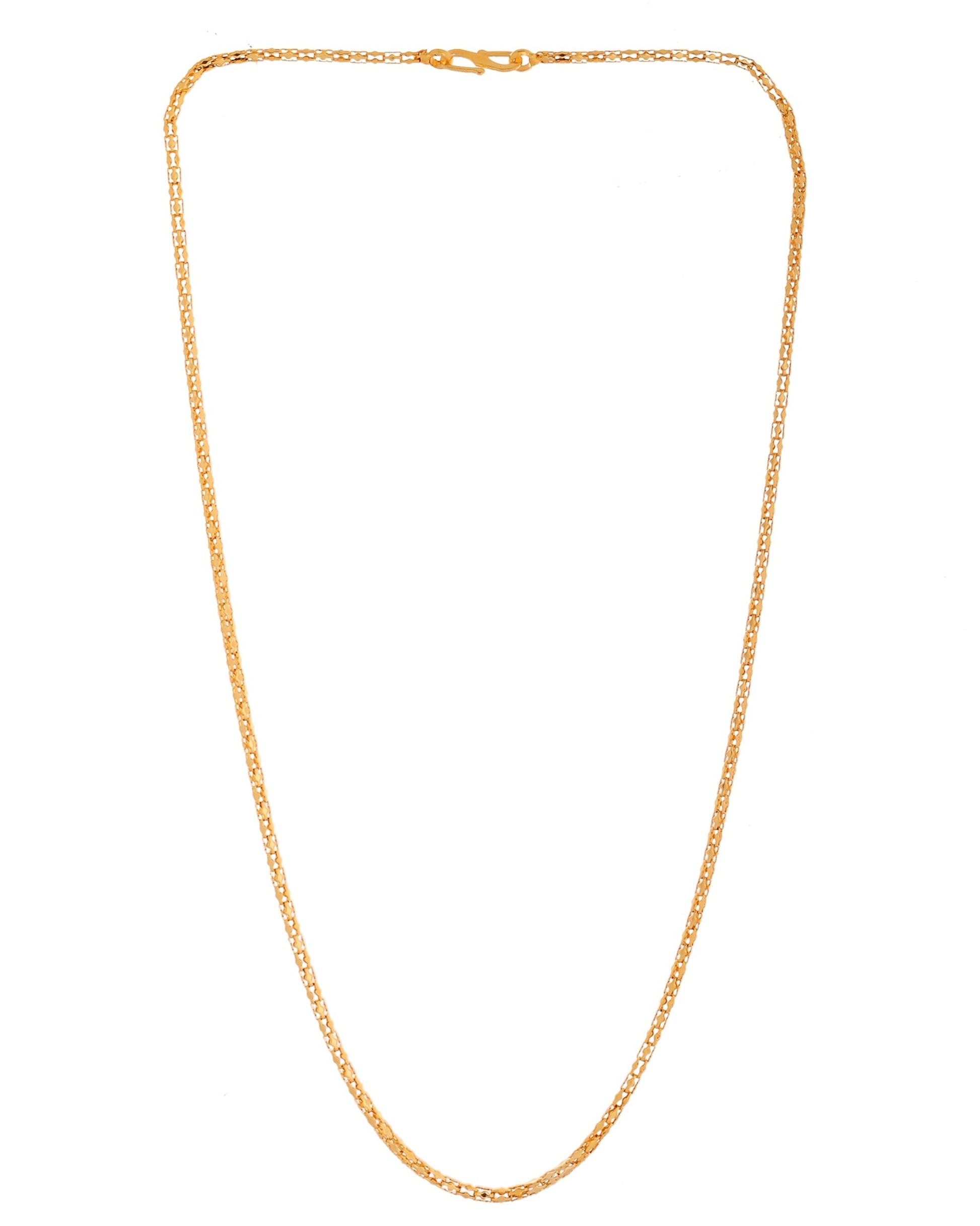 VOJ Women Gold Polished Stainless Steel Simple Chain 