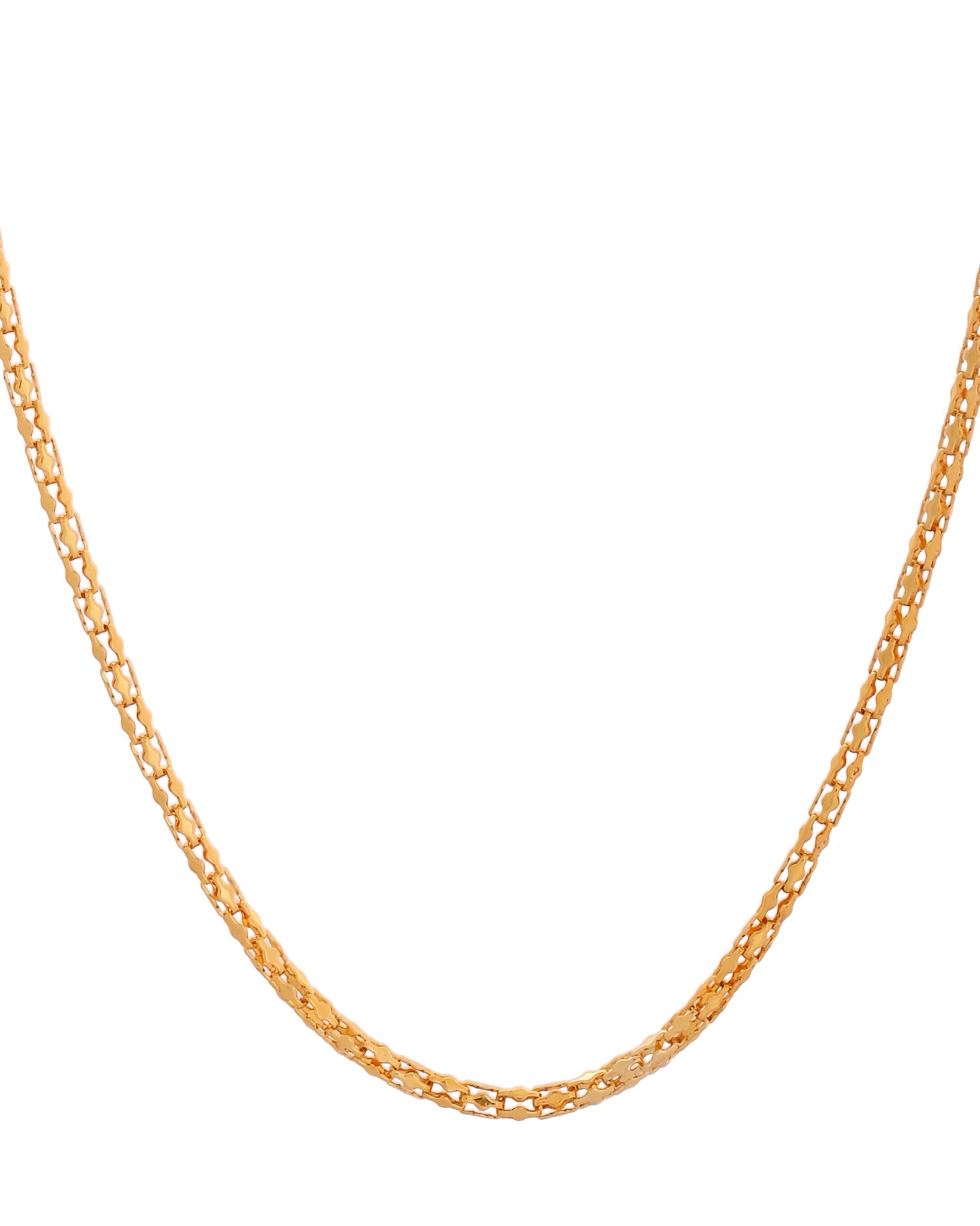 VOJ Women Gold Polished Stainless Steel Simple Chain 