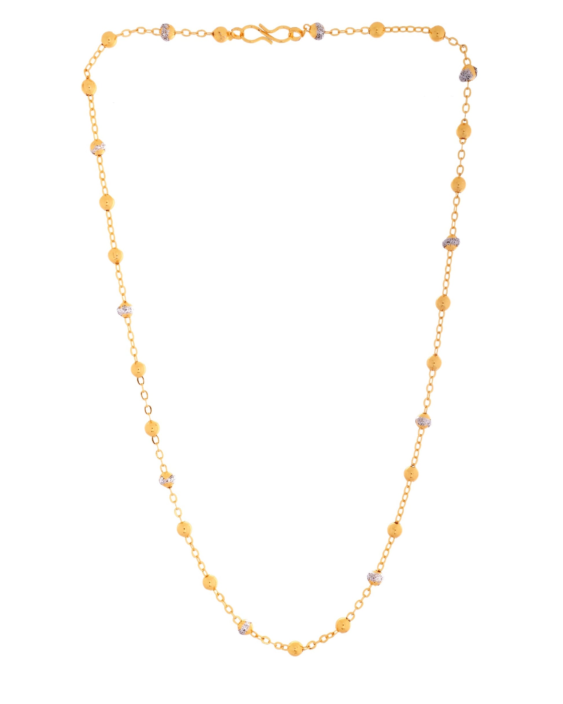 VOJ Stainless Steel Dual Toned Ball Chain For Women 