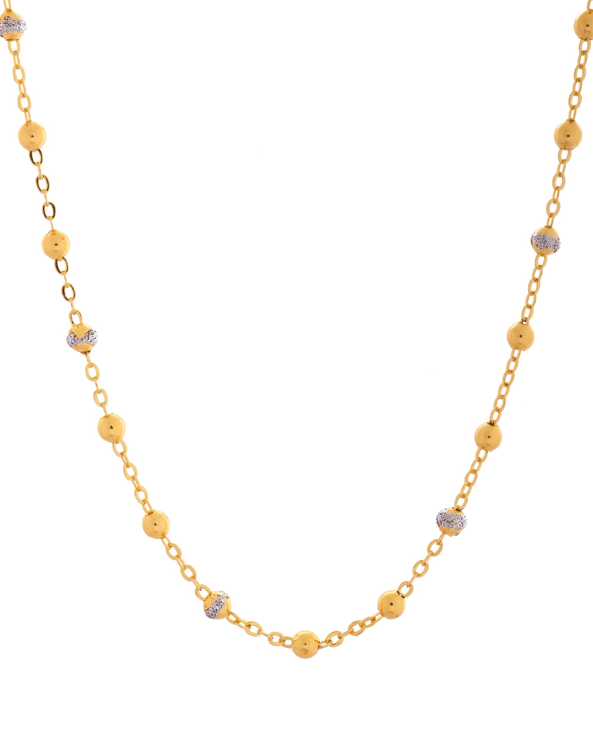 VOJ Stainless Steel Dual Toned Ball Chain For Women 
