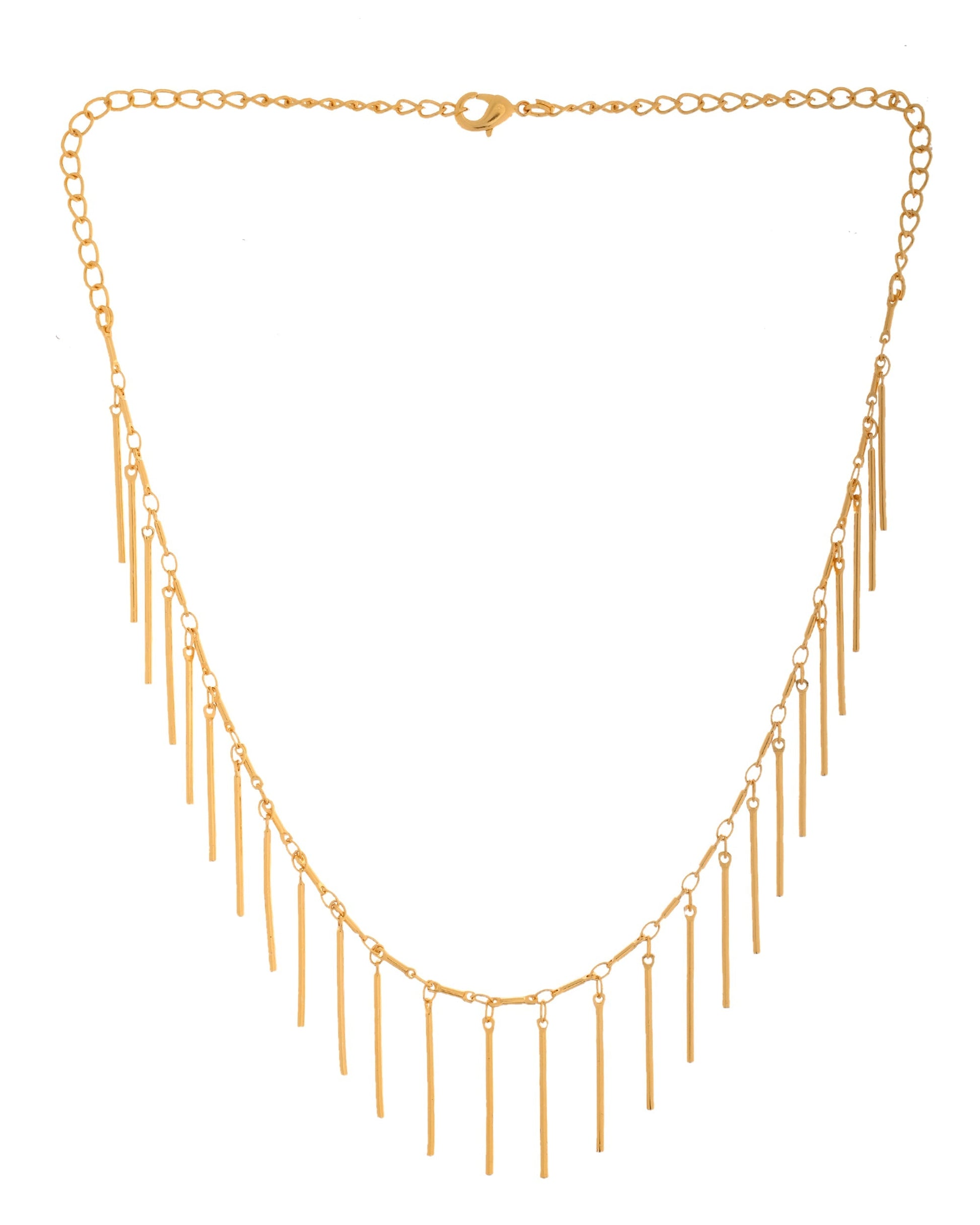 VOJ Women Gold Polished Statement Necklace 