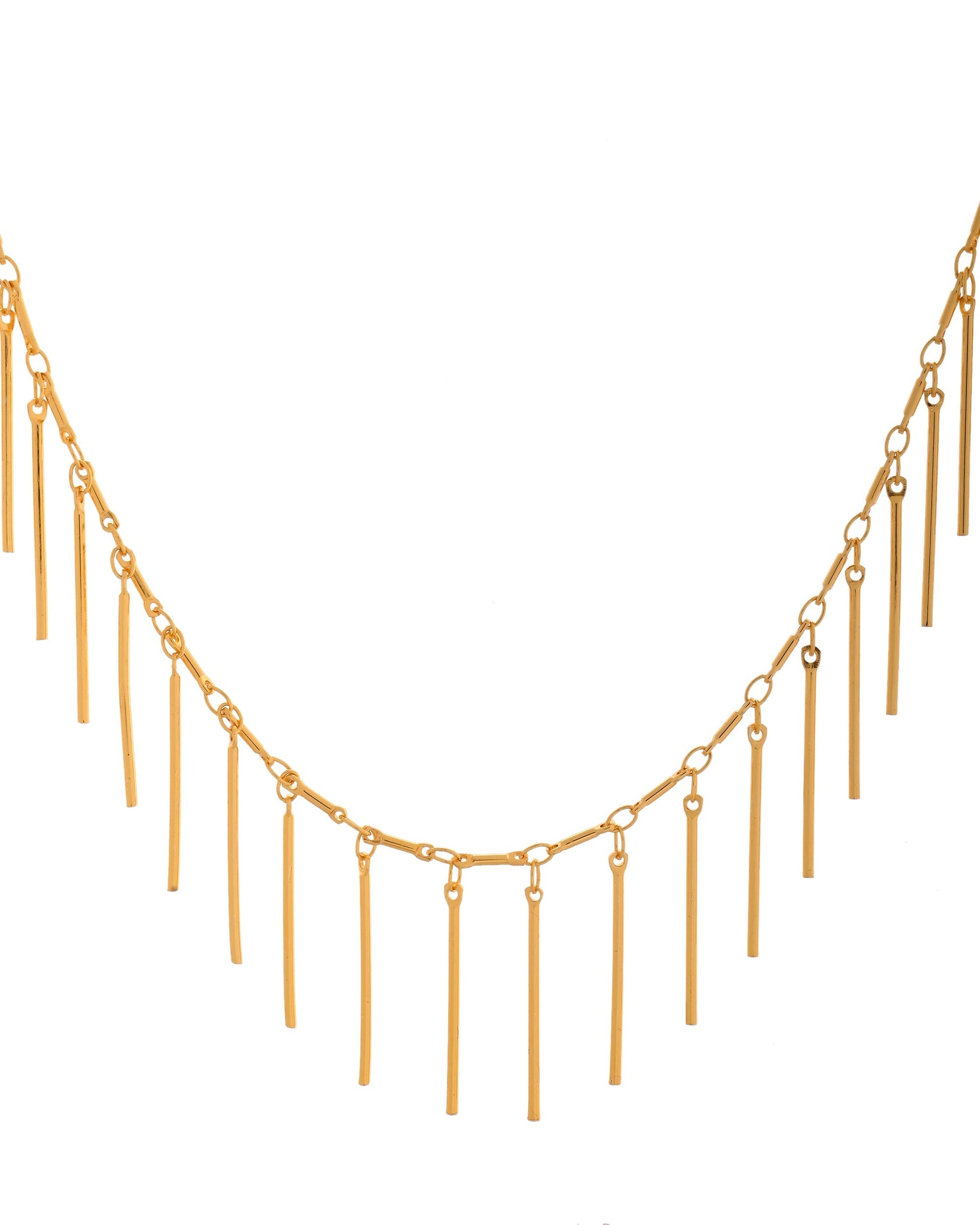 VOJ Women Gold Polished Statement Necklace 