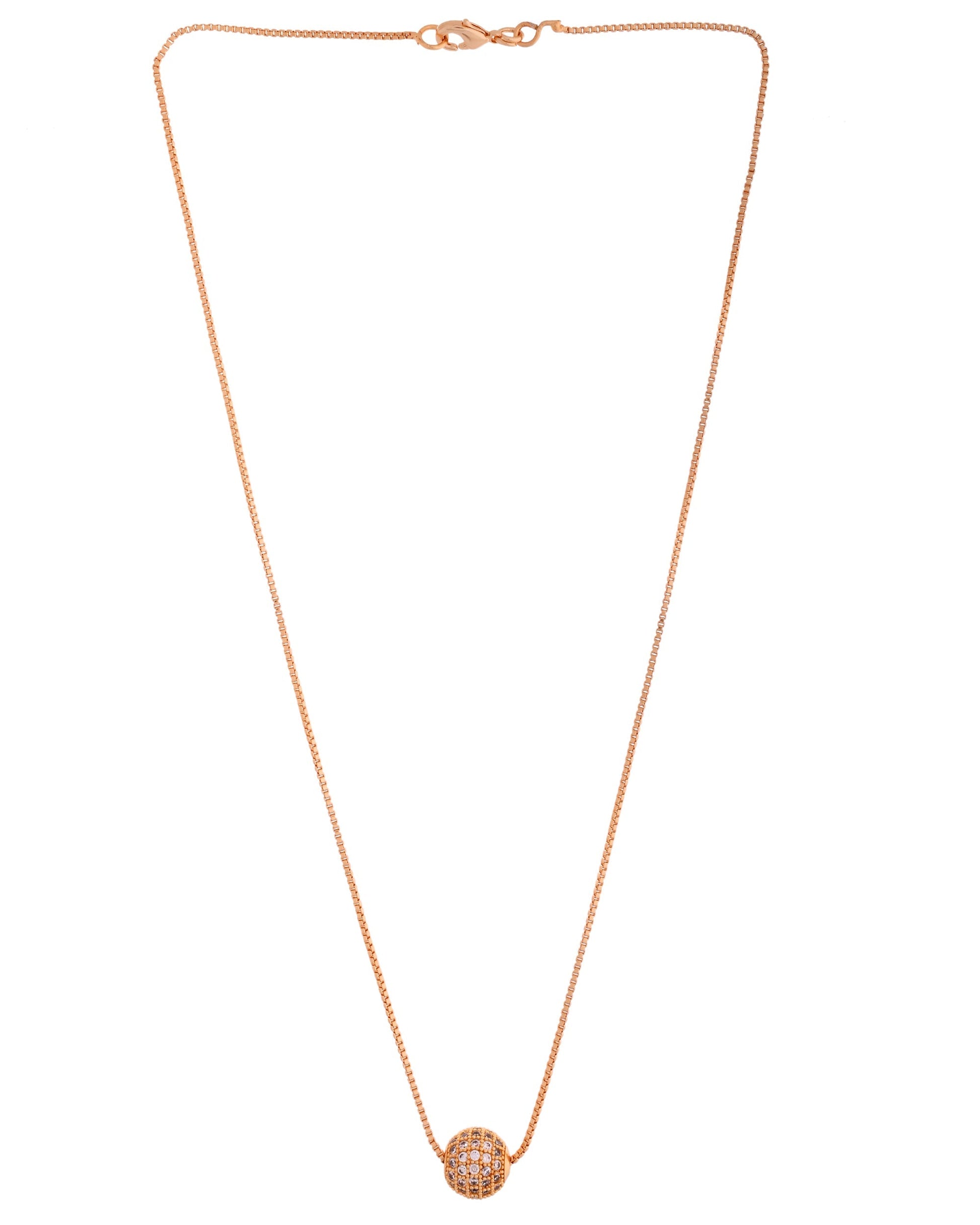VOJ Gold Polished Women Stone Studded Designer Chain 