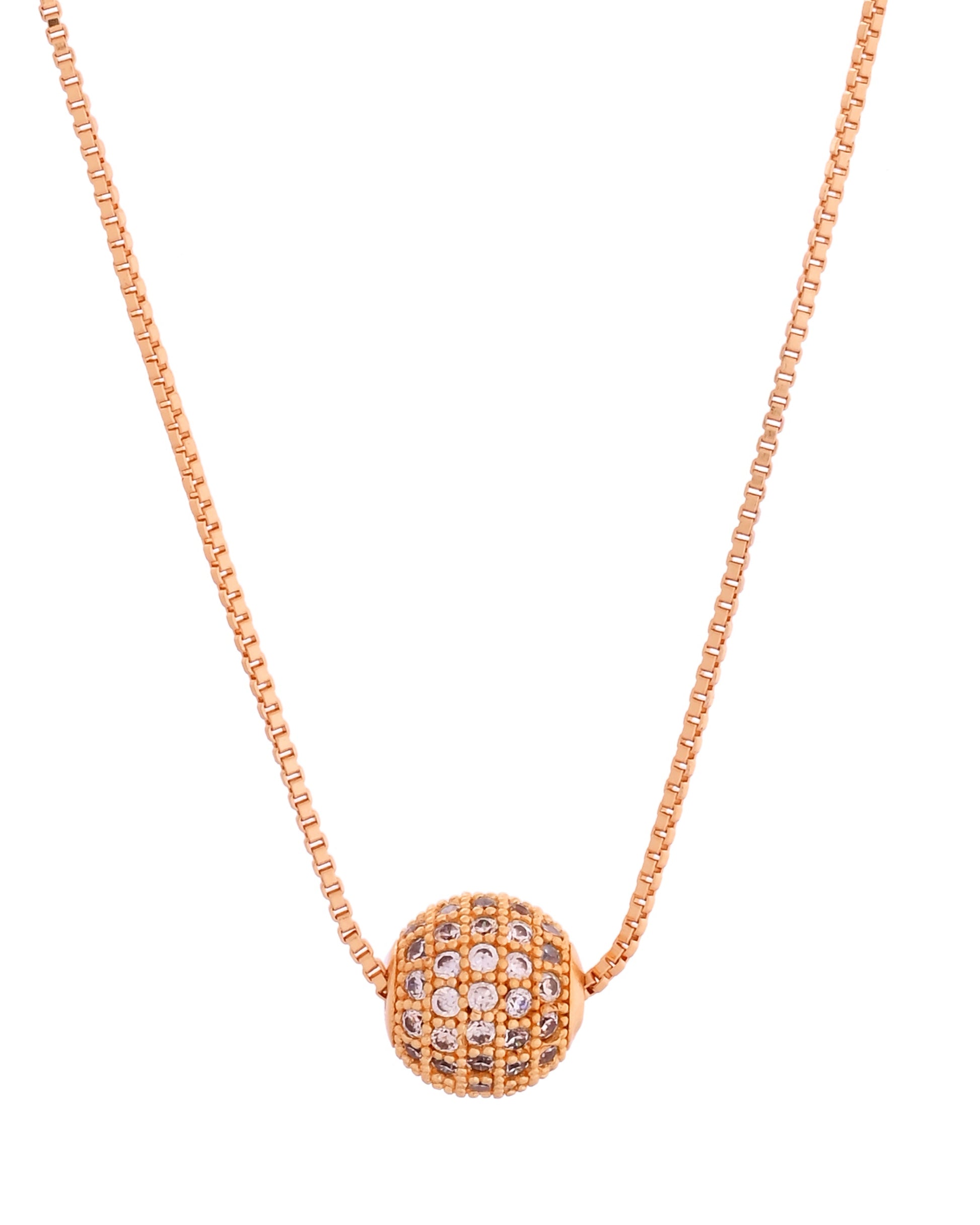 VOJ Gold Polished Women Stone Studded Designer Chain 