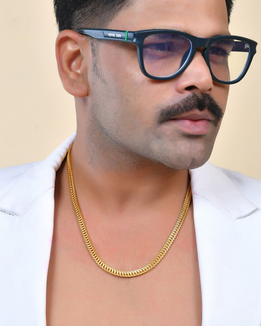 VOJ Stainless Steel Classic Linked Gold Polished Chain 