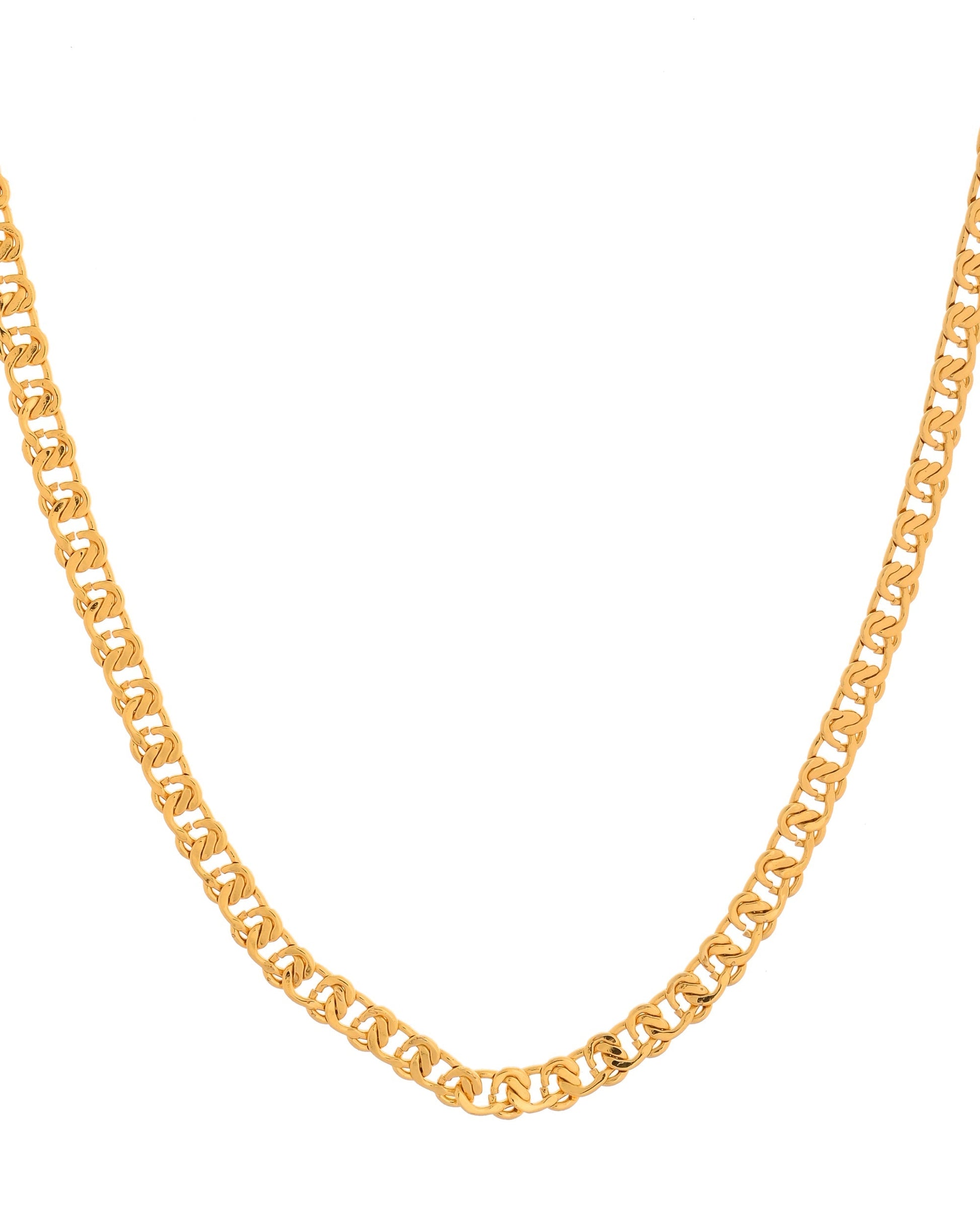 VOJ Stainless Steel Designer Gold Polished Chain For Men 