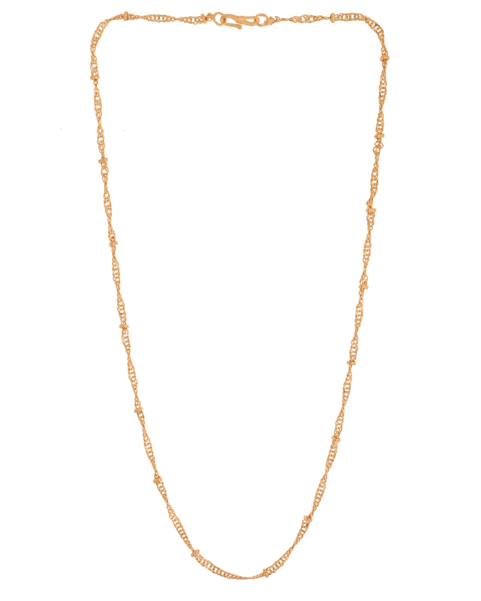 VOJ Women Stainless Steel Twisted Gold Polished Chain 