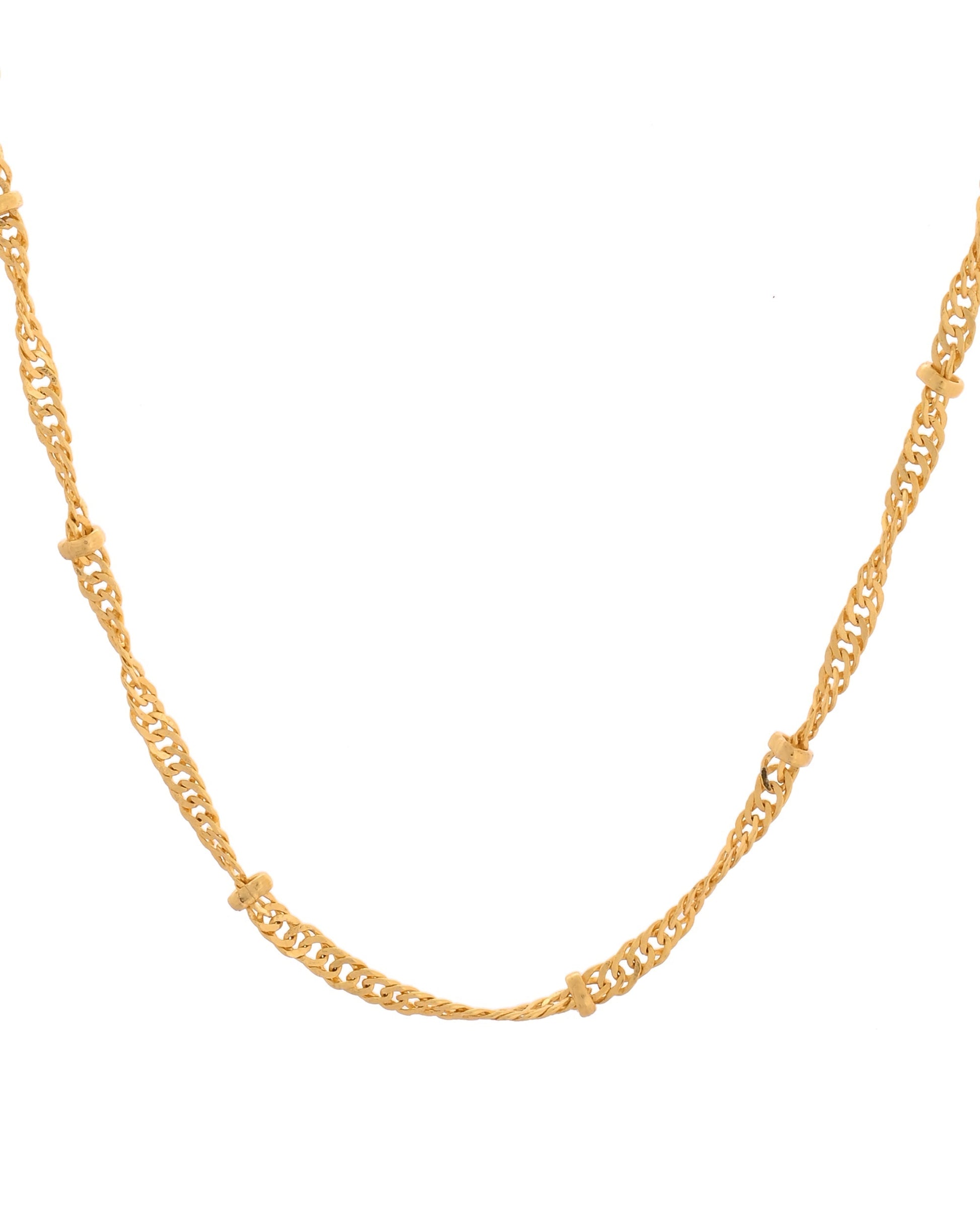 VOJ Women Stainless Steel Twisted Gold Polished Chain 