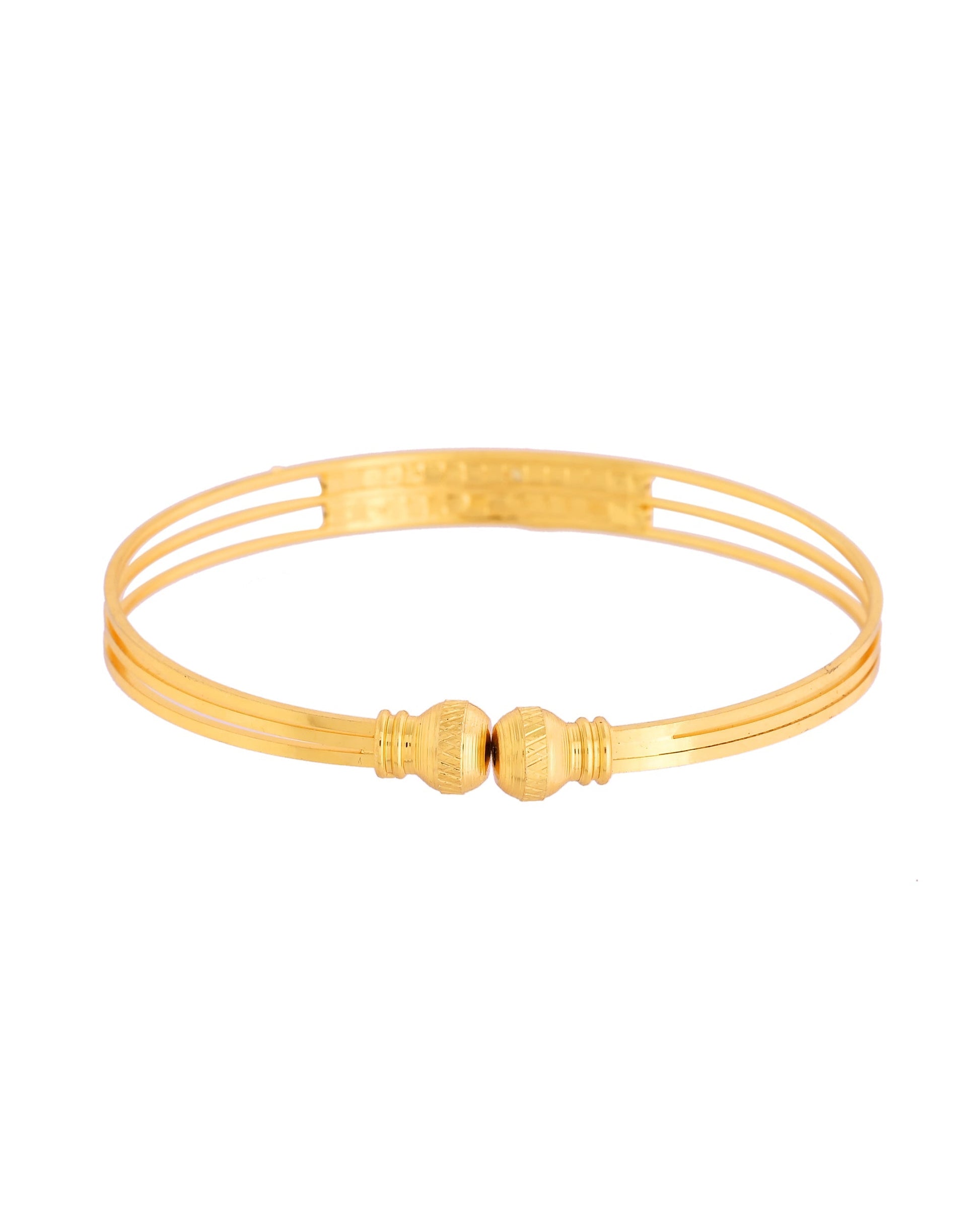 VOJ Set Of 2 Gold Polished Stone Studded Bangle 