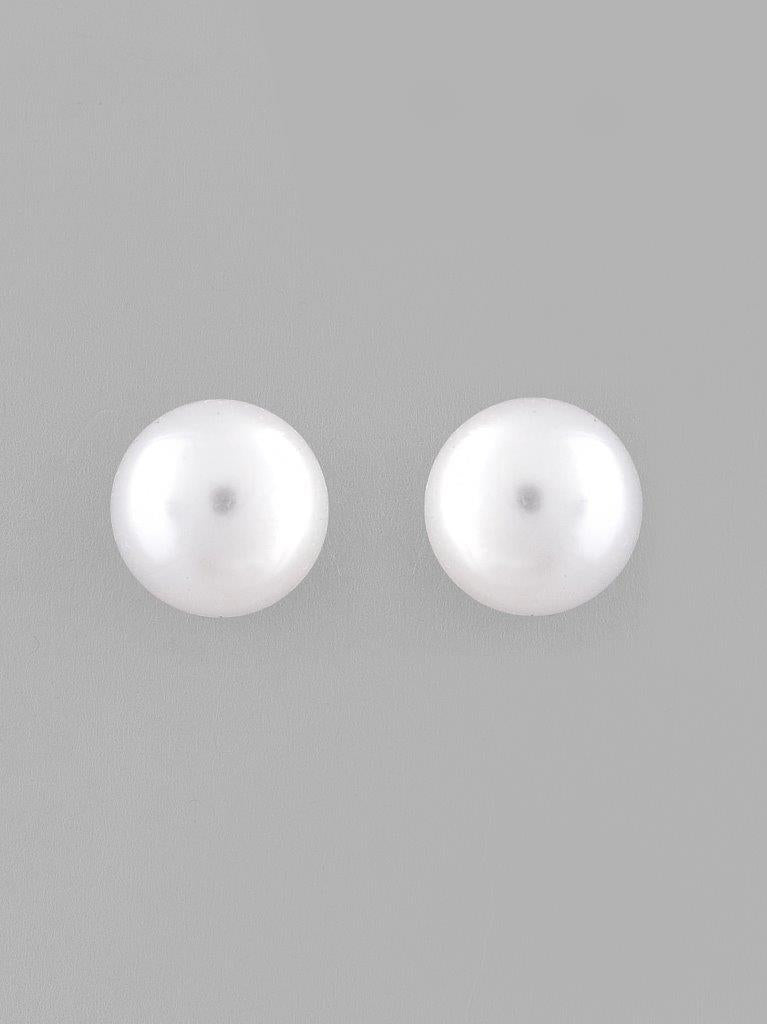 VOJ White Circular Studs Earrings - Grab2buy