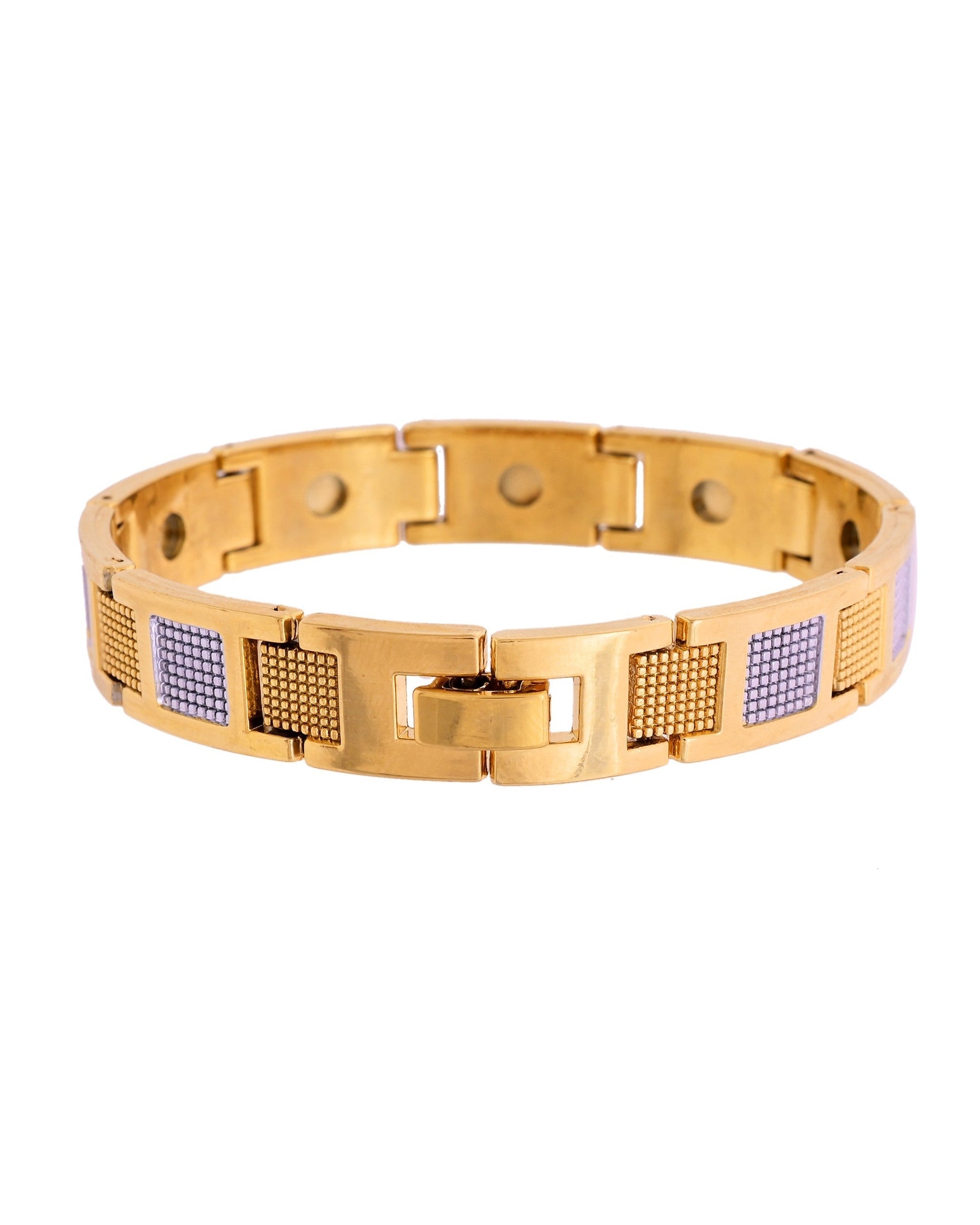 VOJ Men Dual Toned Stylish Stainless Steel Bracelet 