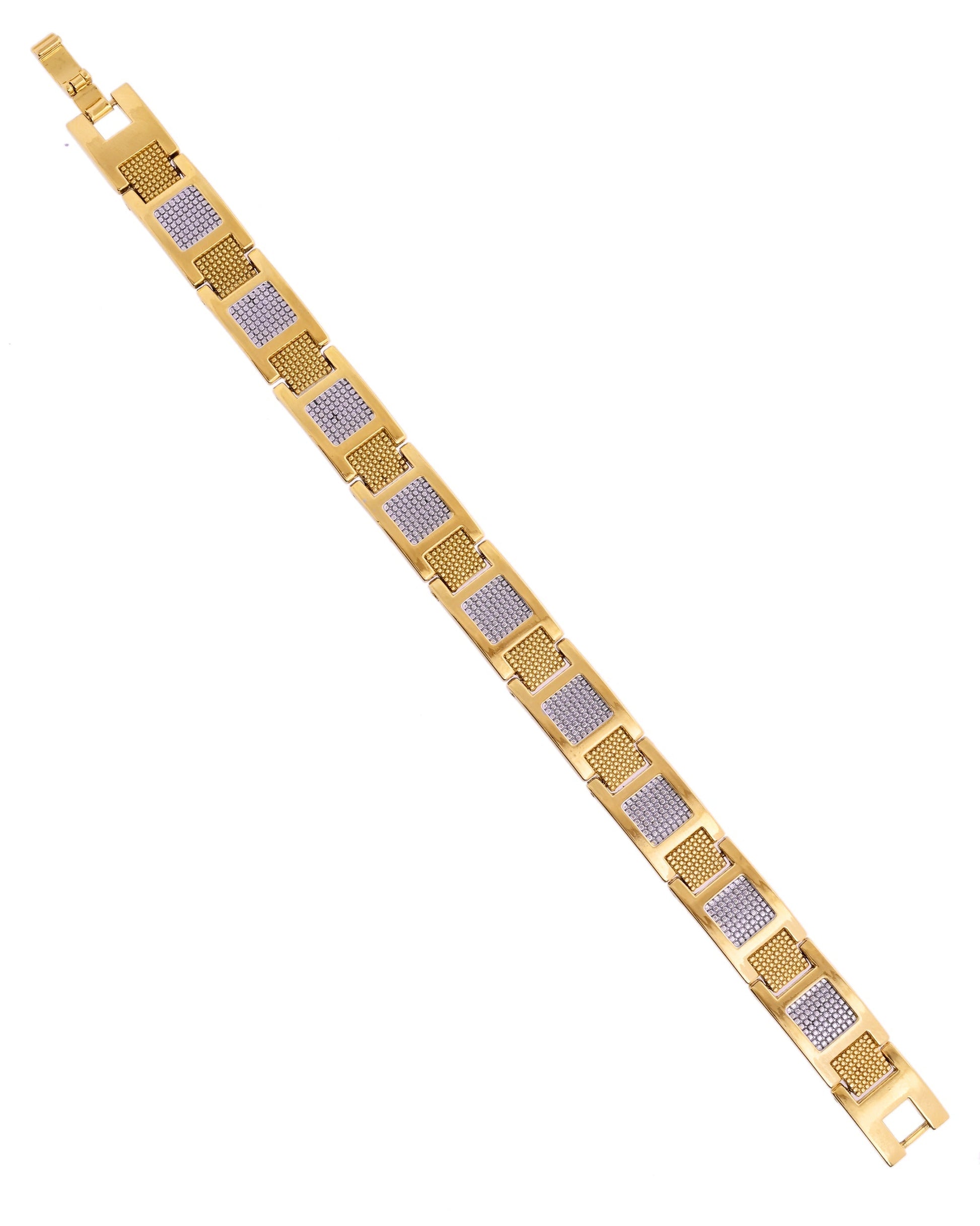 VOJ Men Dual Toned Stylish Stainless Steel Bracelet 