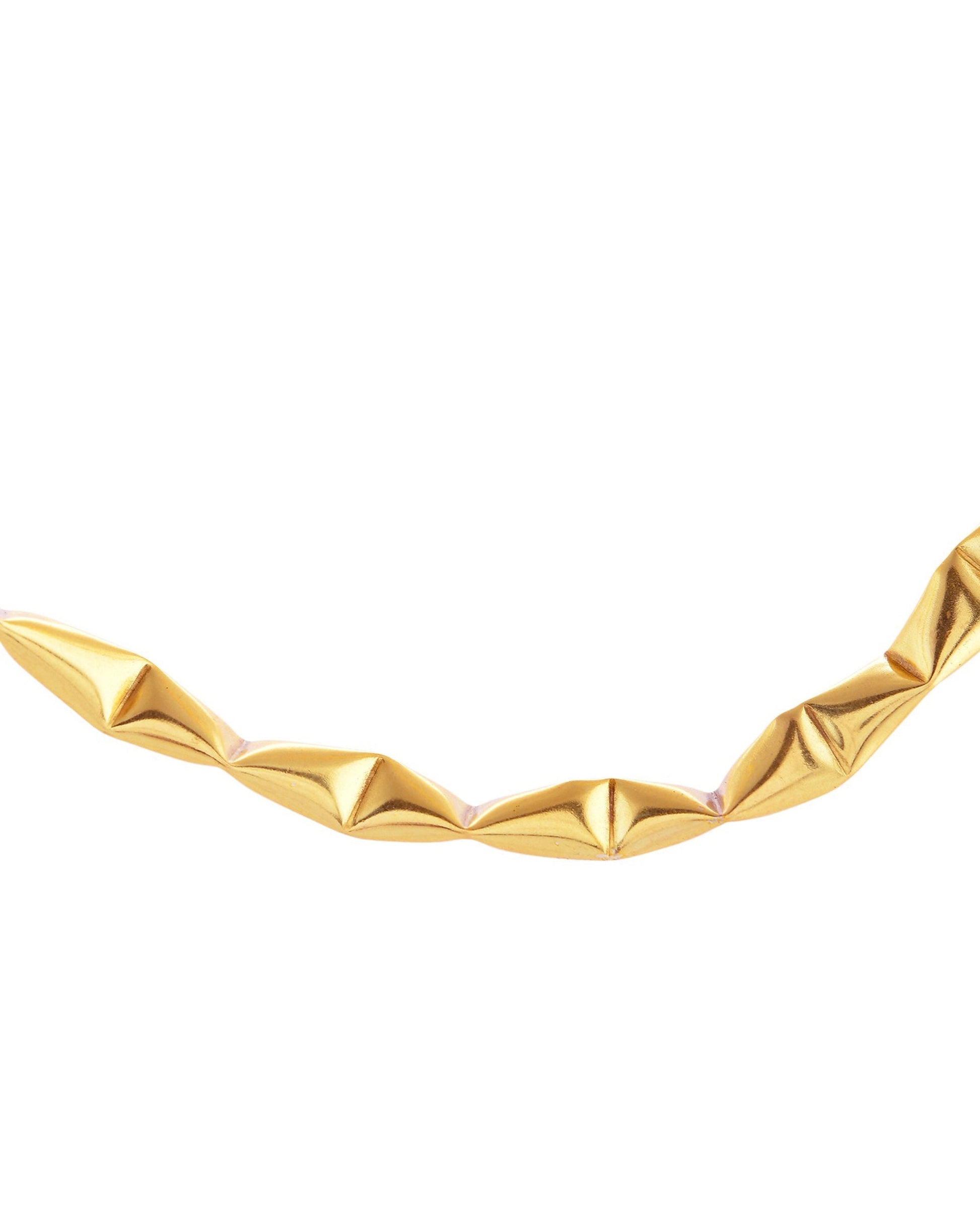 VOJ Gold Polished Anti Tarnished Designer Hasli Necklace 