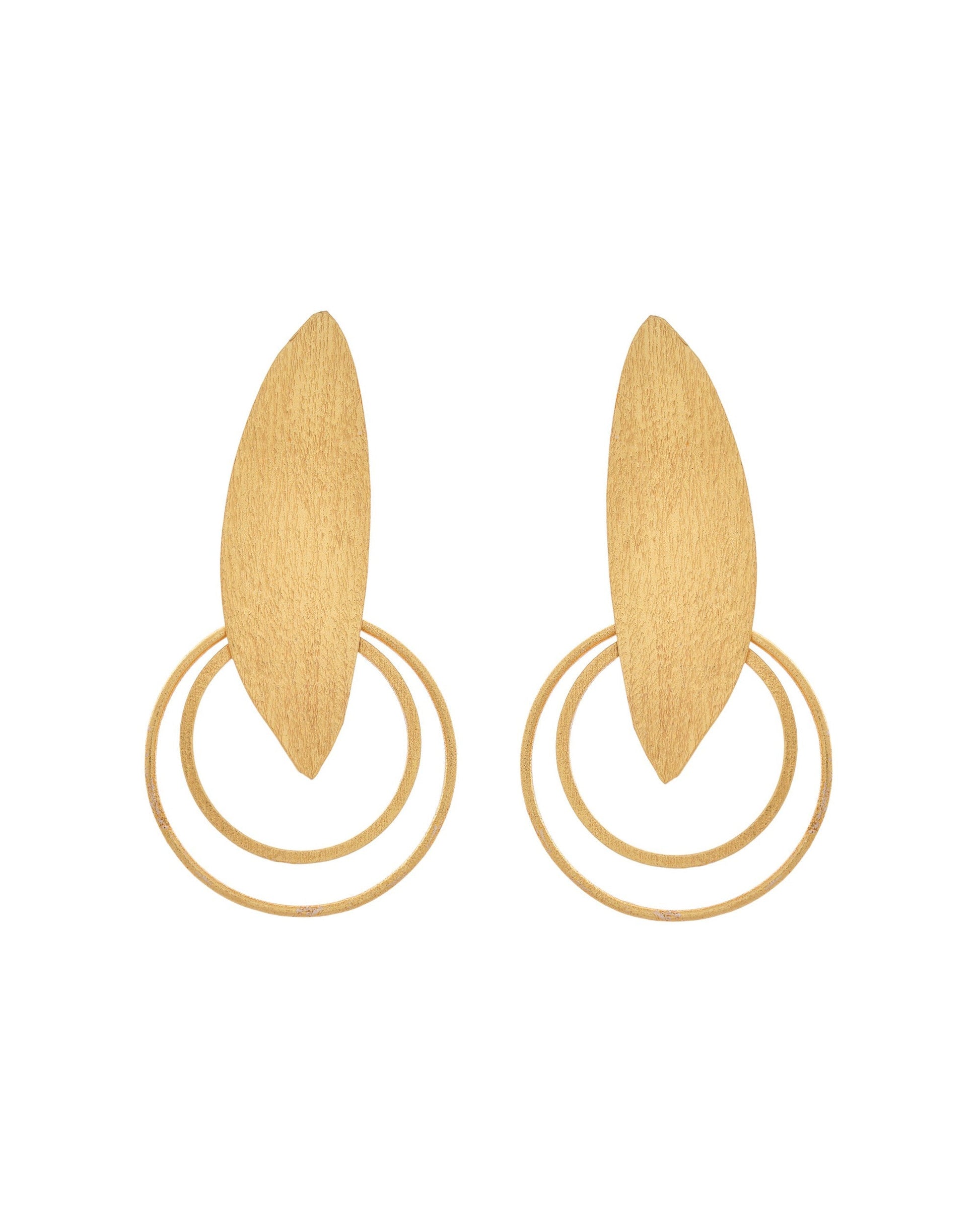 VOJ Gold Polished Stainless Steel Designer Anti Tarnished Earrings 