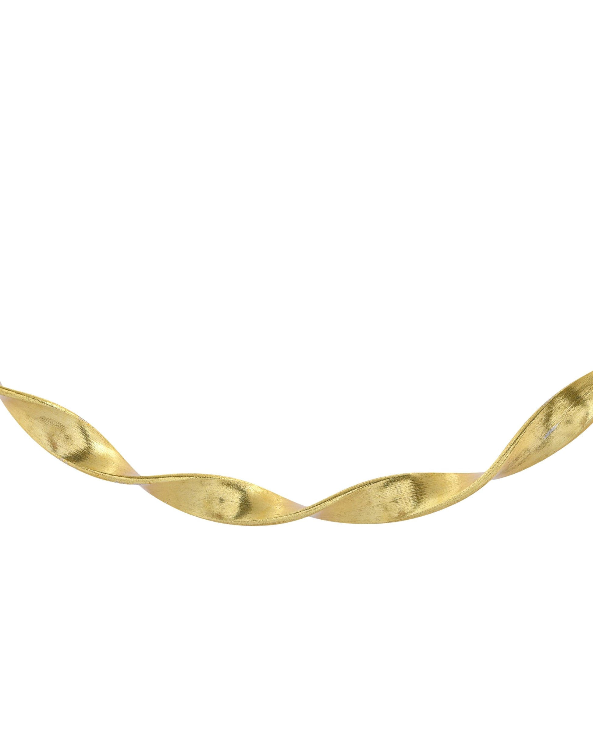 VOJ Gold Polished Anti Tarnished Twisted Hasli Necklace 