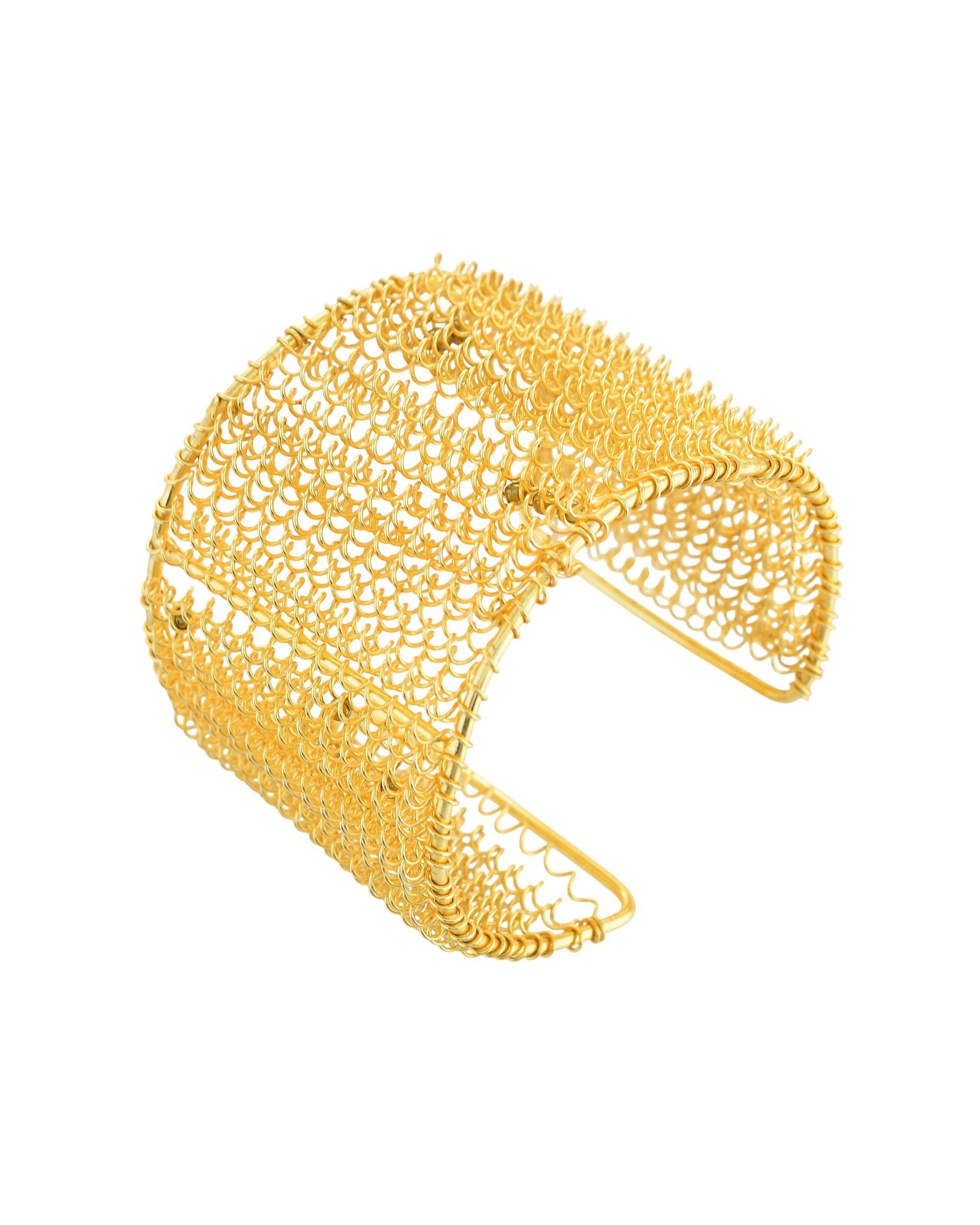 VOJ Gold Polished Anti Tarnished Cuff Bracelet For Women 