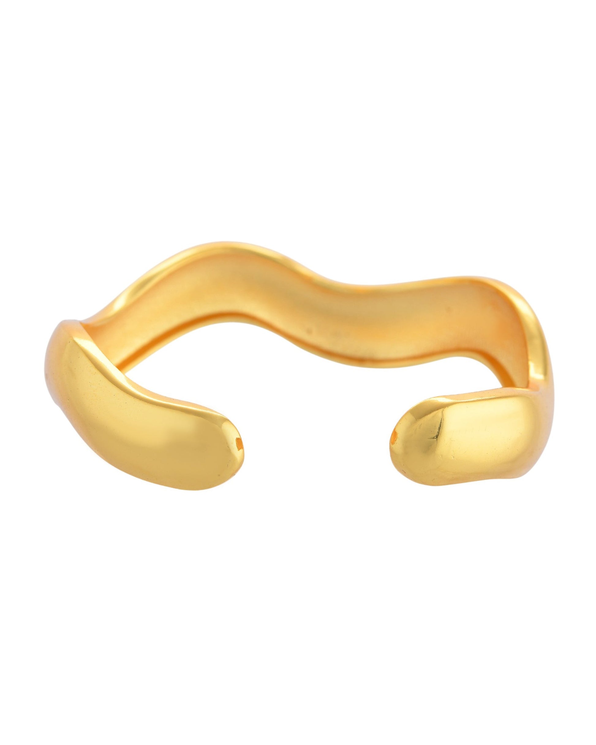 VOJ Gold Polished Anti Tarnished Twisted Cuff Bracelet For Women 