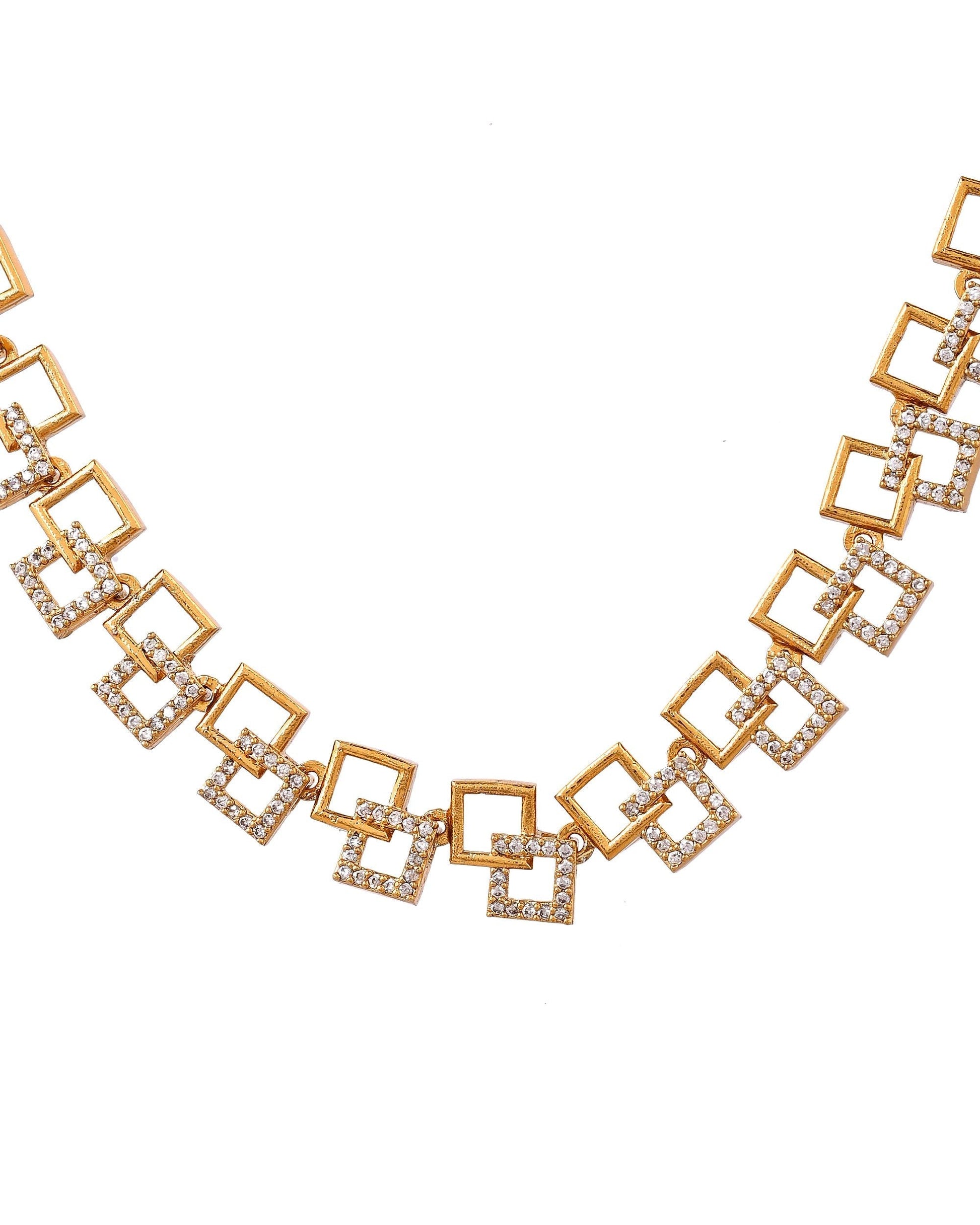 VOJ Gold Plated Geometric Shaped Ad Jewellery Set  Grab2Buy VOJ Grab2Buy