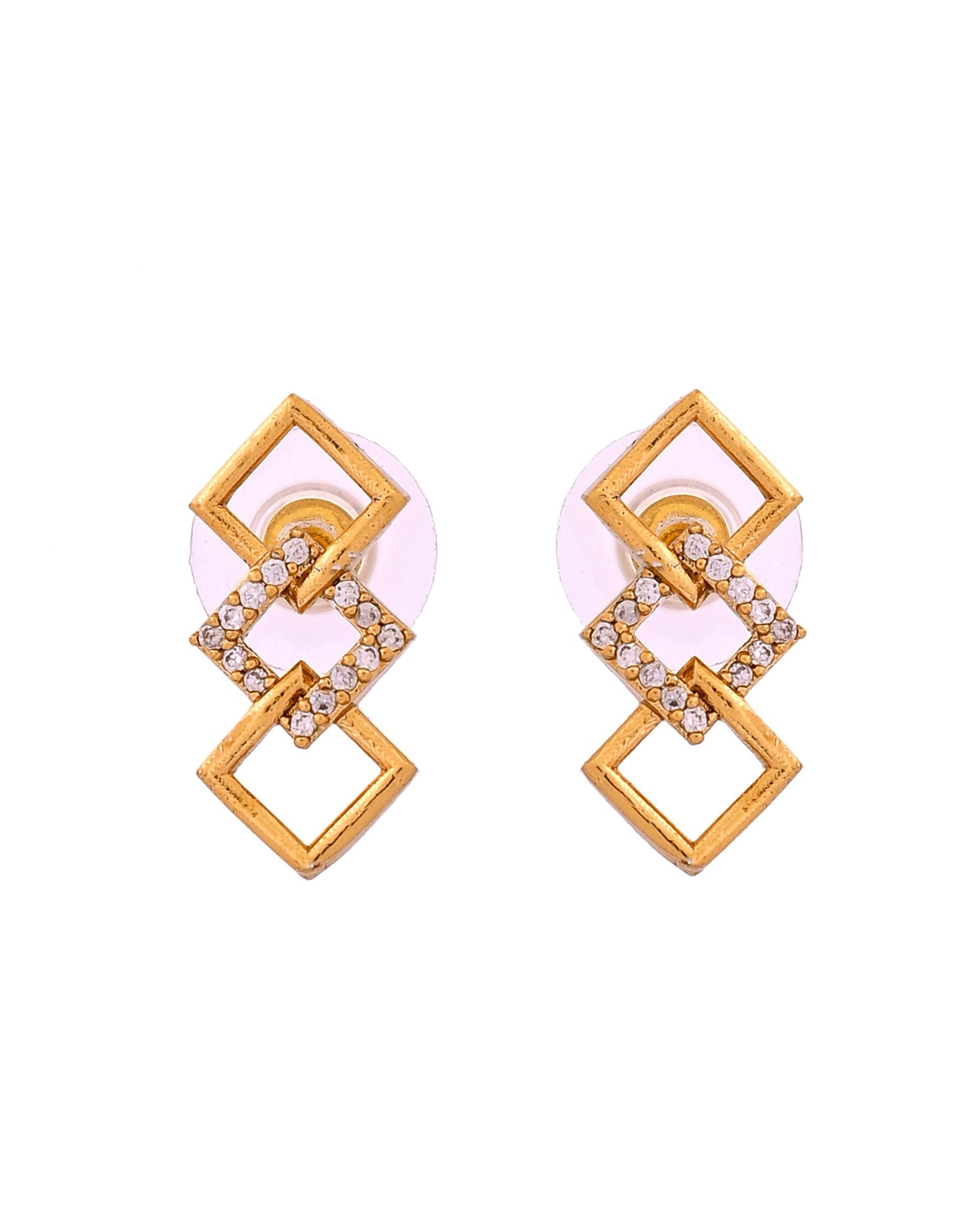 VOJ Gold Plated Geometric Shaped Ad Jewellery Set  Grab2Buy VOJ Grab2Buy
