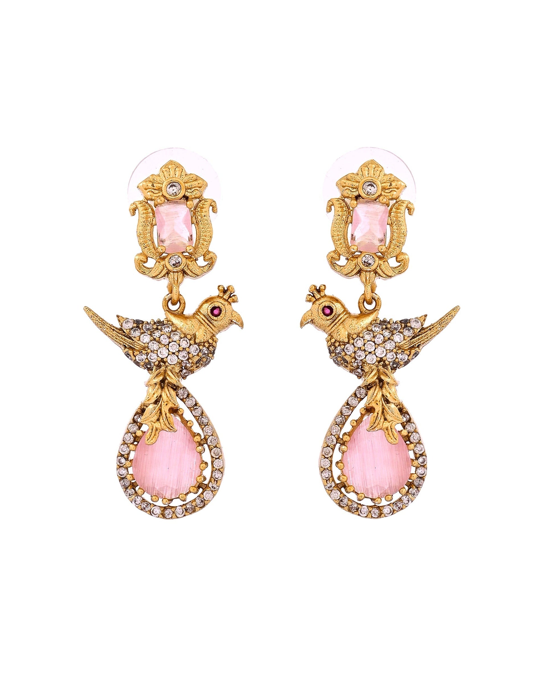 VOJ Gold Plated Bird Shaped Designer Ad Necklace Set  Grab2Buy VOJ Grab2Buy