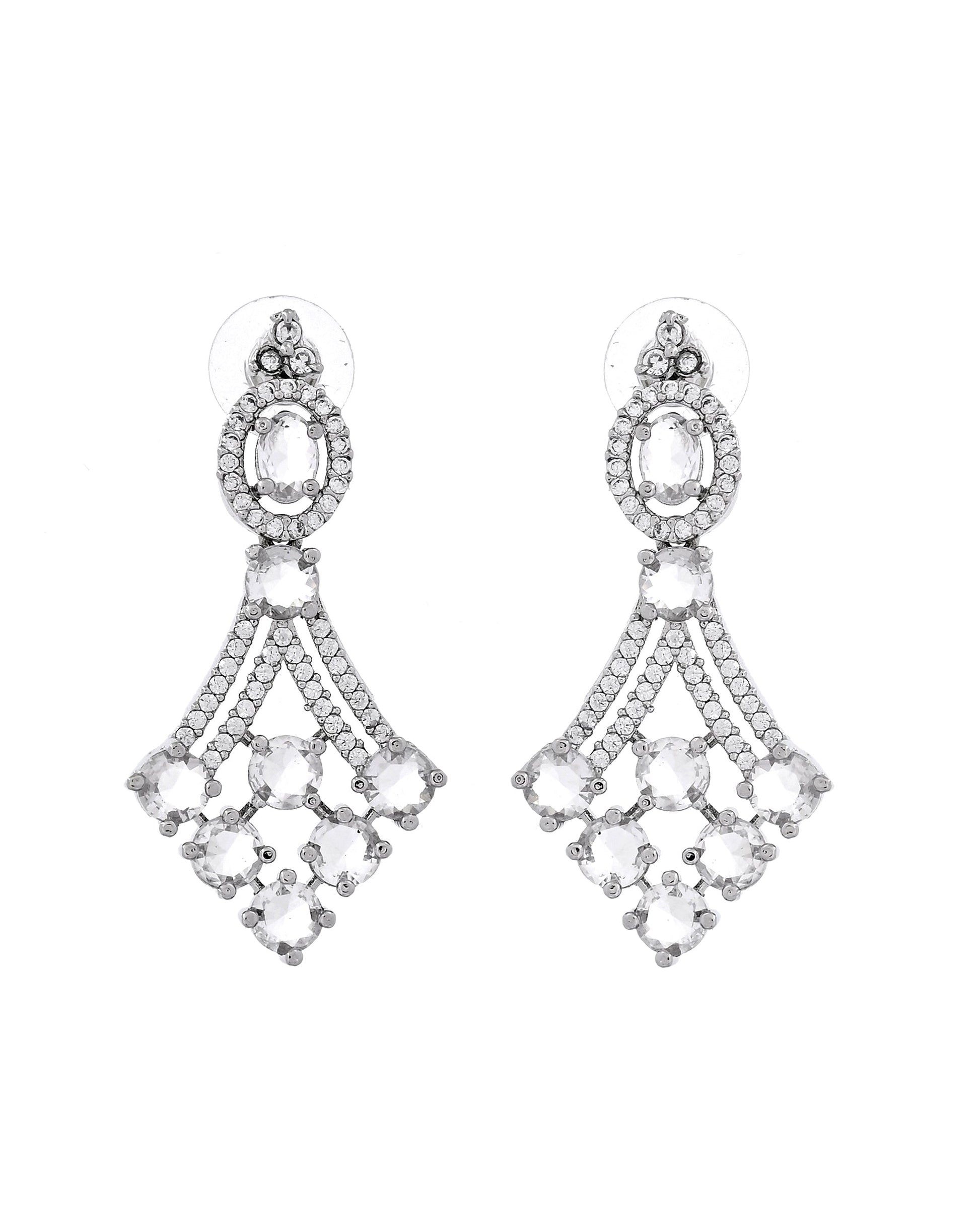VOJ Silver Plated Ad Stone Studded Necklace Set  Grab2Buy VOJ Grab2Buy
