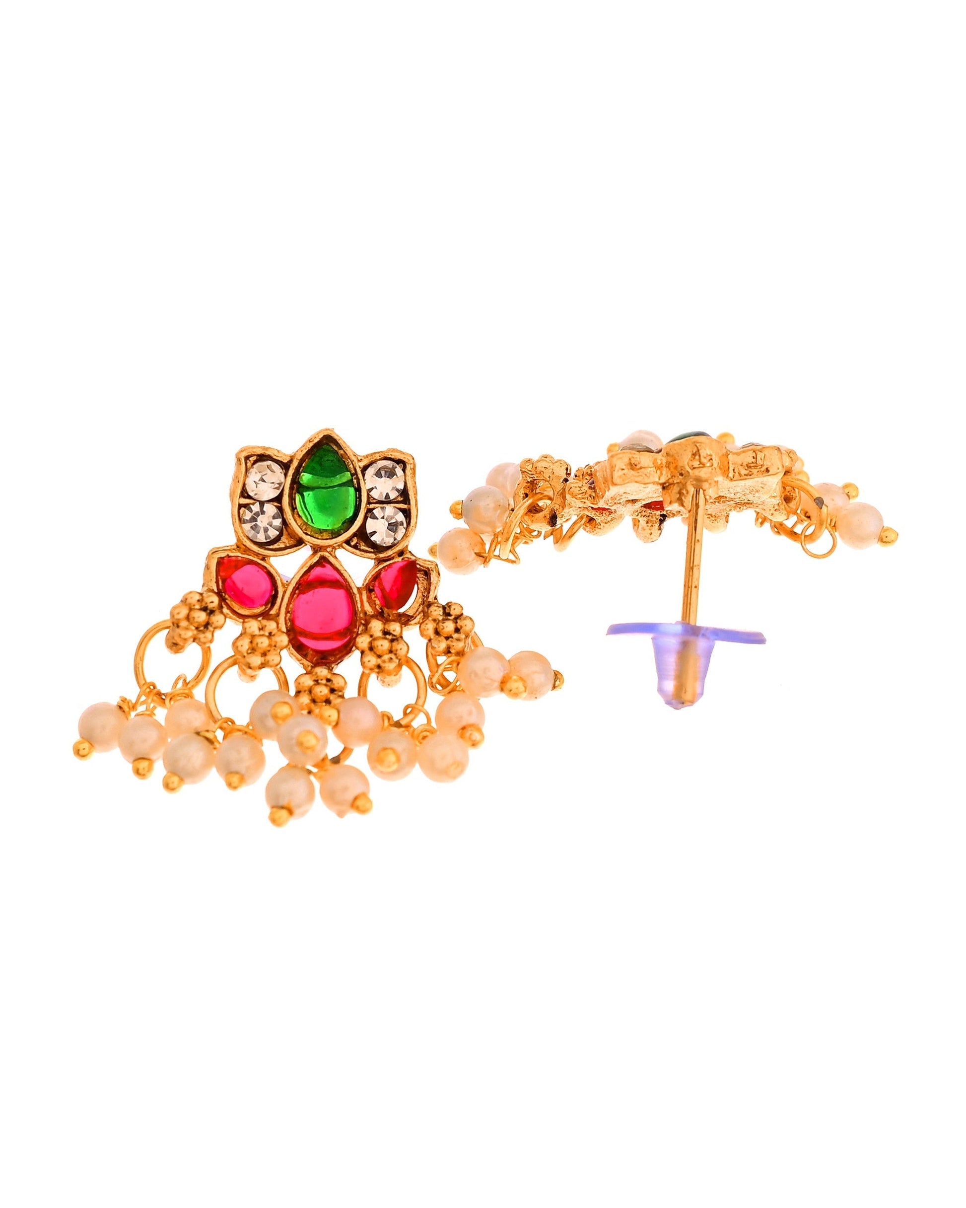 VOJ Gold Tone Multi Colour Floral Necklace Set  Grab2Buy VOJ Grab2Buy