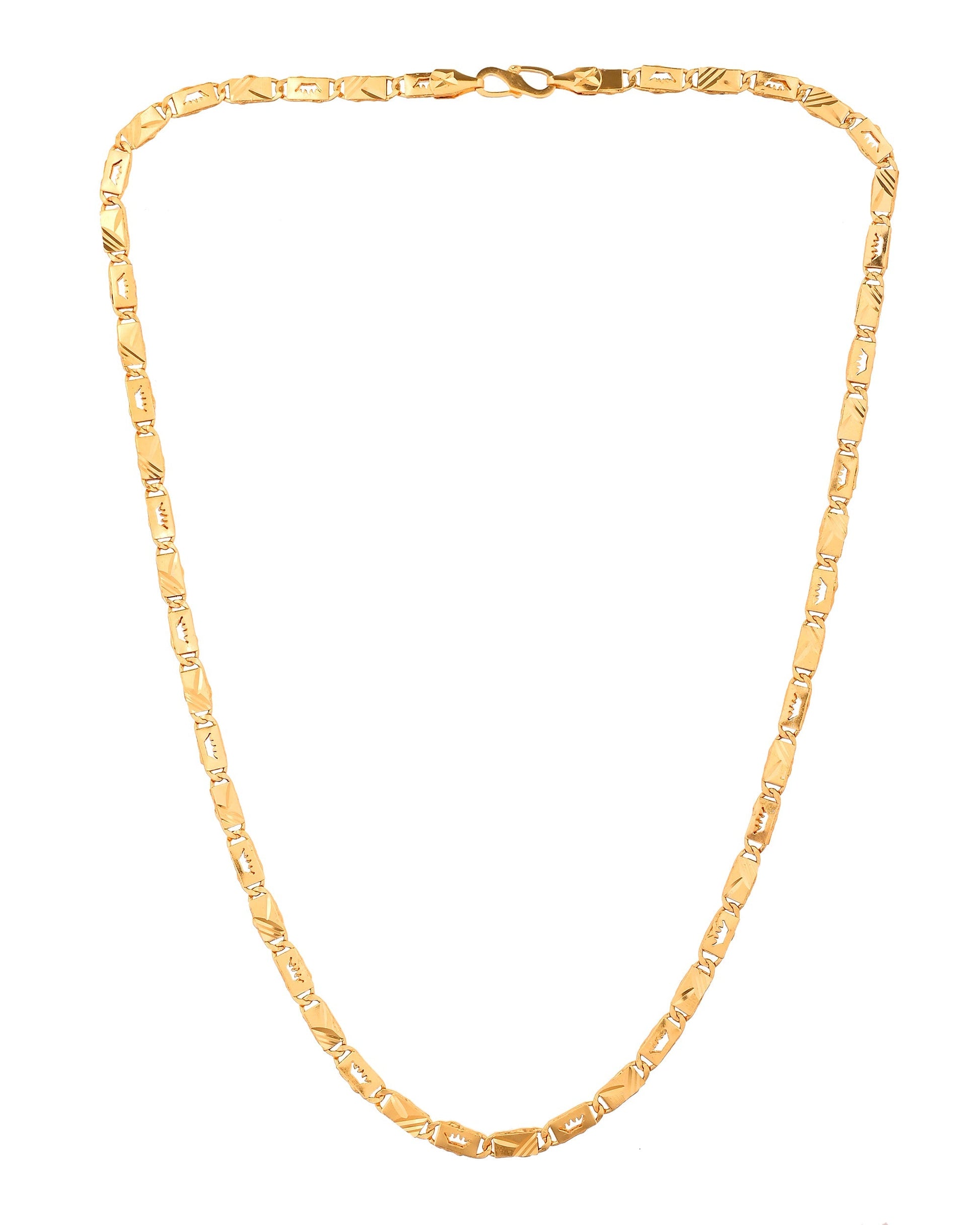 VOJ Gold Plated Crown Design Biscuit Chain For Men  Grab2Buy VOJ Grab2Buy