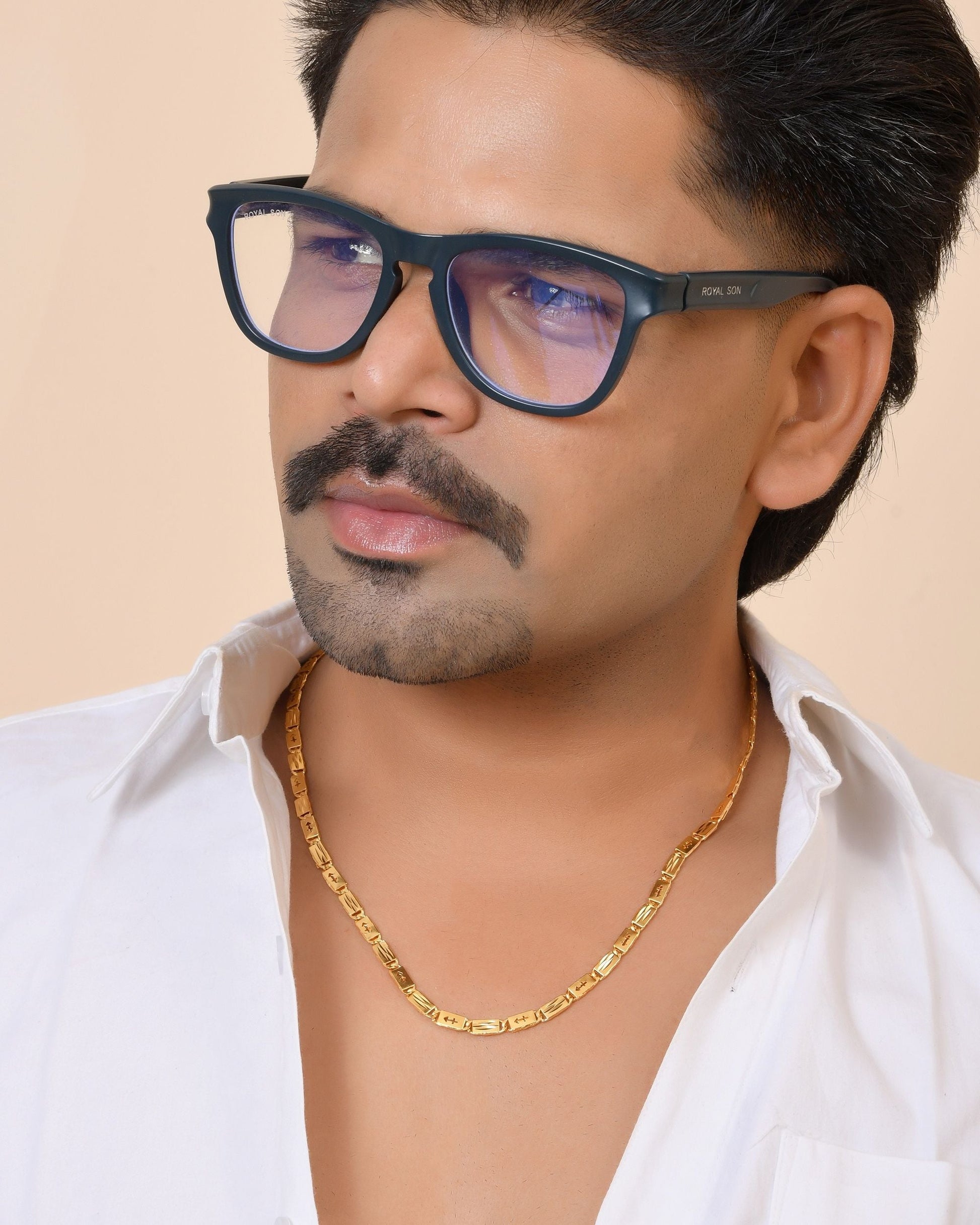 VOJ Gold Plated Arrow Design Biscuit Chain For Men  Grab2Buy VOJ Grab2Buy
