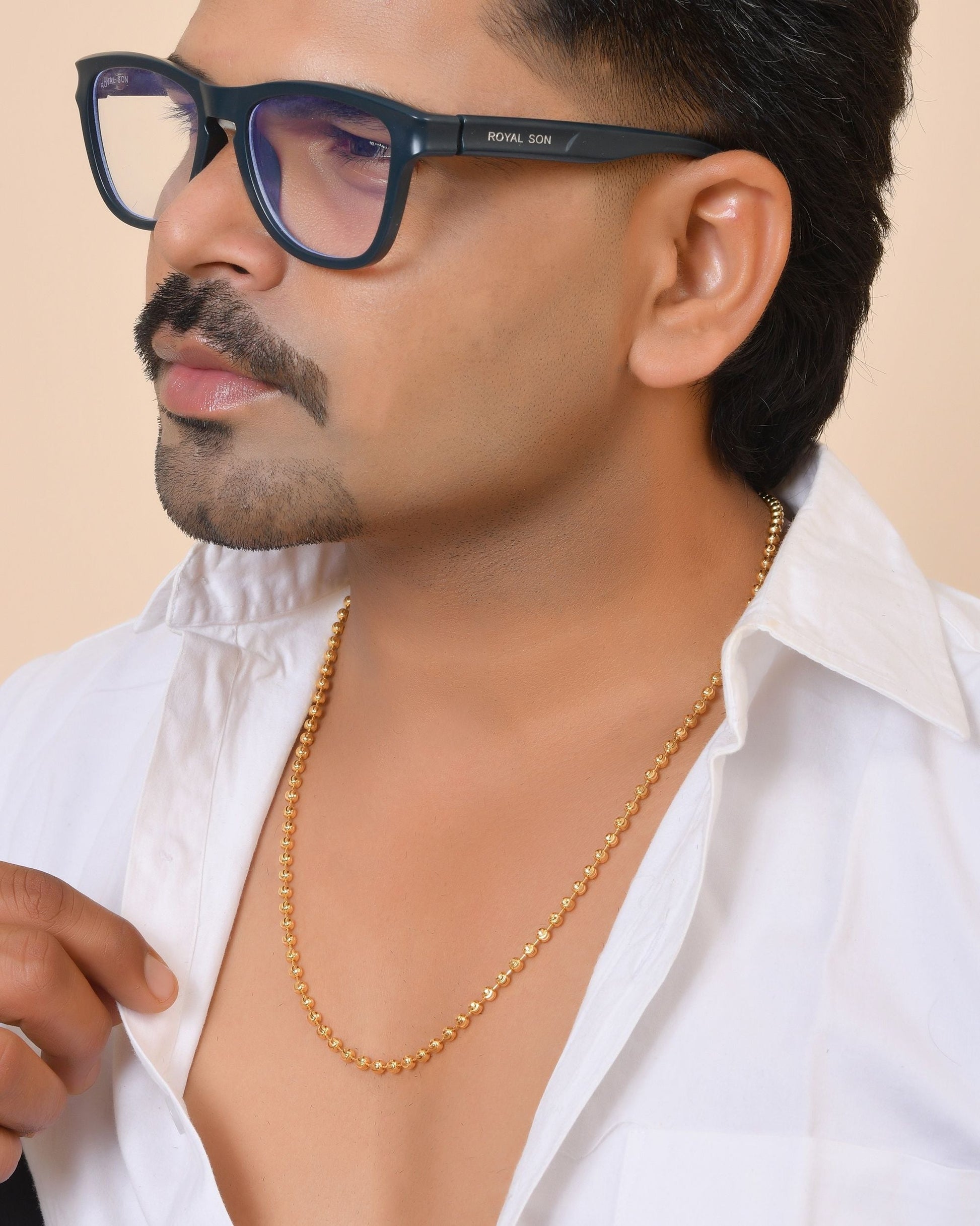VOJ Gold Plated Designed Dotted Chain For Men  Grab2Buy VOJ Grab2Buy