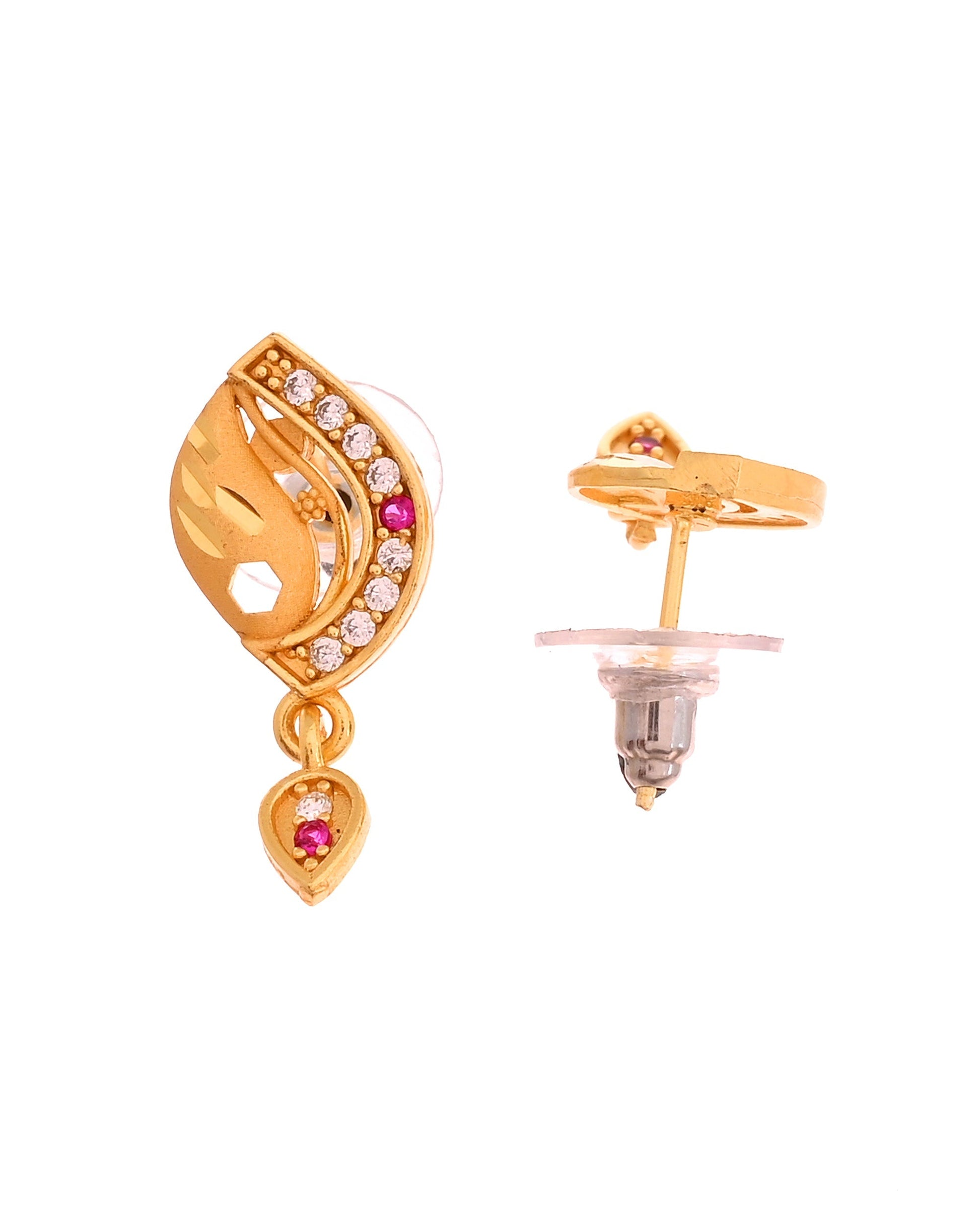 VOJ Gold Plated Simple Chain With Pendant And Earrings Set  Grab2Buy VOJ Grab2Buy