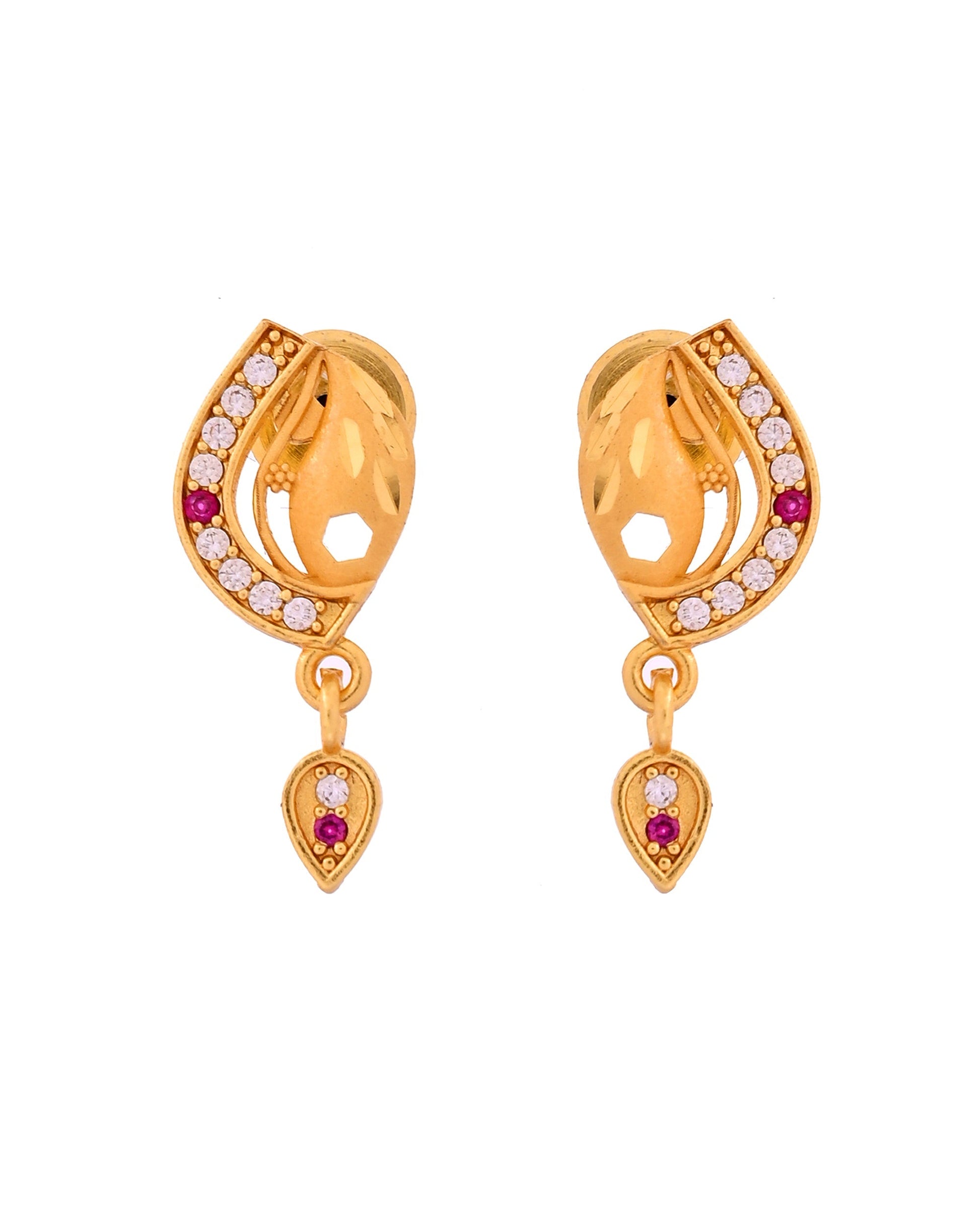 VOJ Gold Plated Simple Chain With Pendant And Earrings Set  Grab2Buy VOJ Grab2Buy