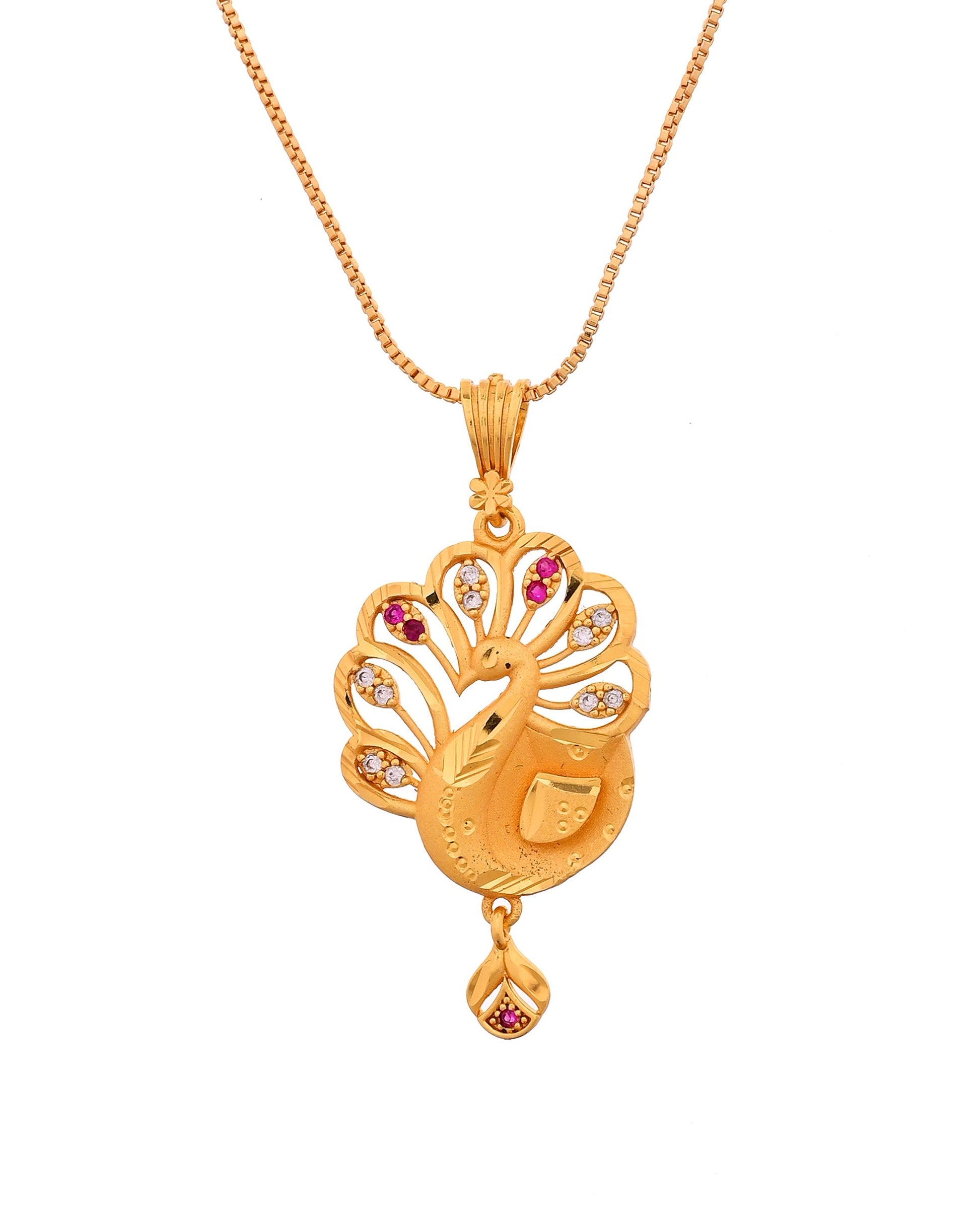 VOJ Gold Plated Peacock Shaped Chain Set  Grab2Buy VOJ Grab2Buy