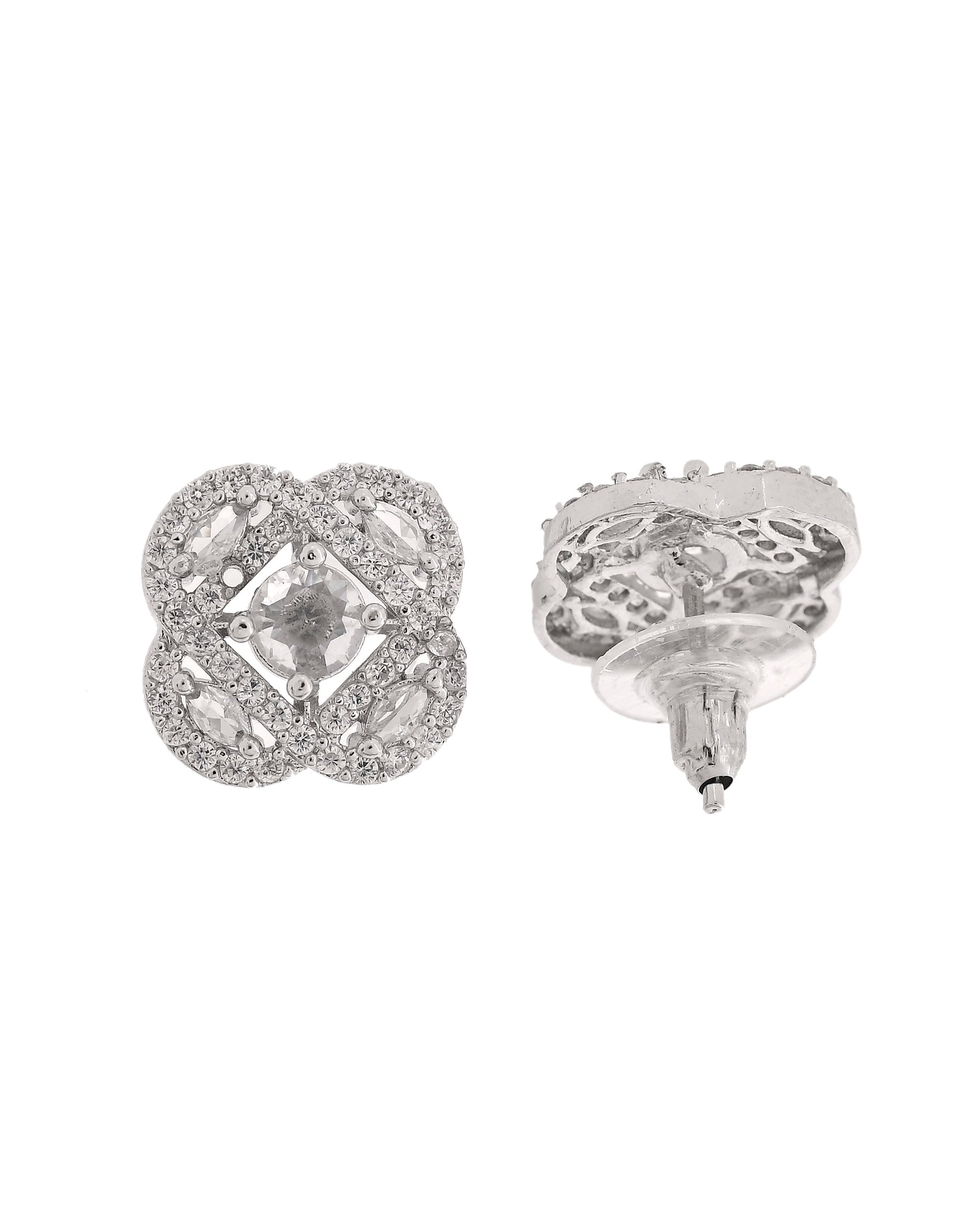 VOJ Silver Plated Circular Shaped Floral Ad Chain Set  Grab2Buy VOJ Grab2Buy