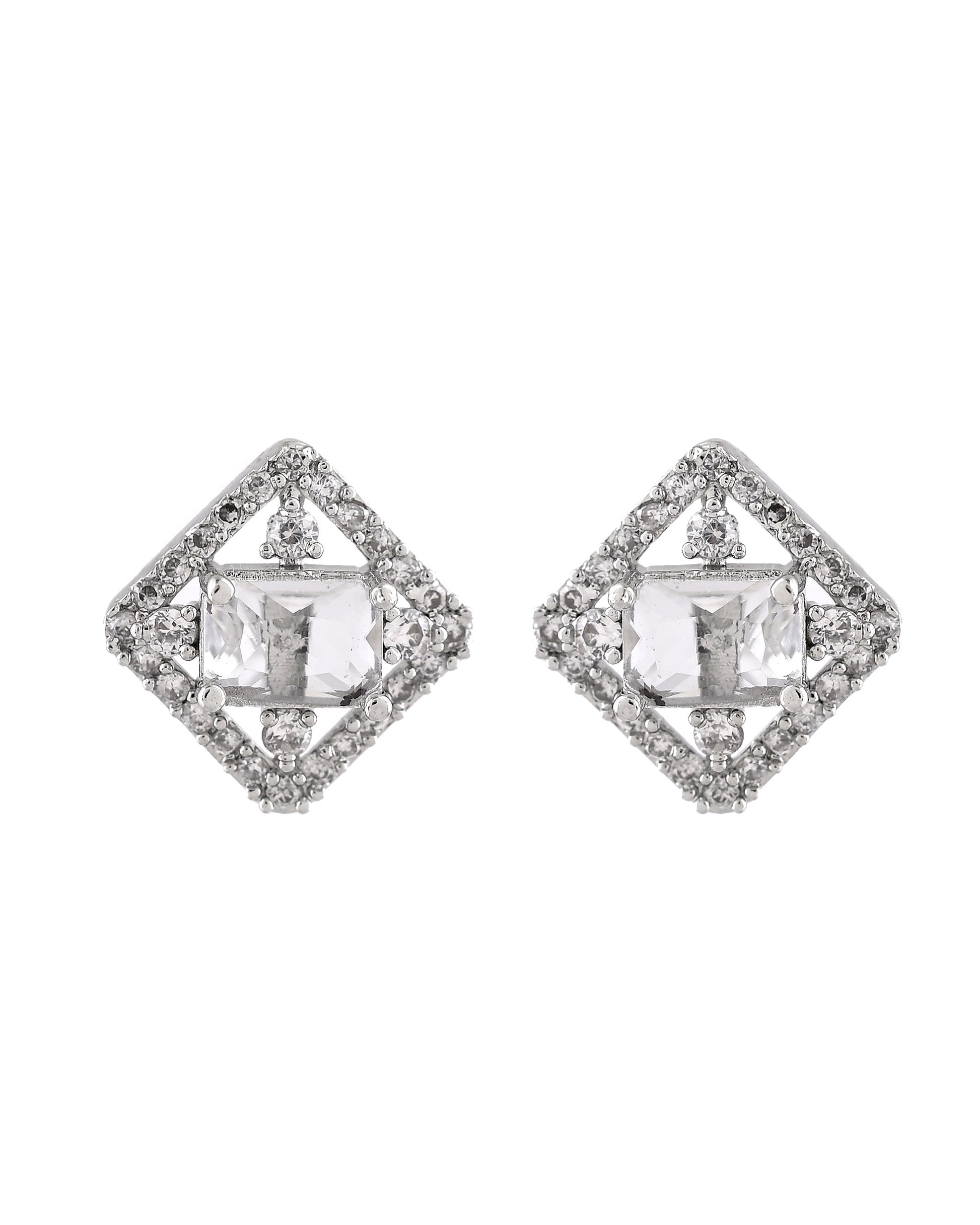 VOJ Silver Plated Square Shaped Ad Pendant With Chain Set  Grab2Buy VOJ Grab2Buy