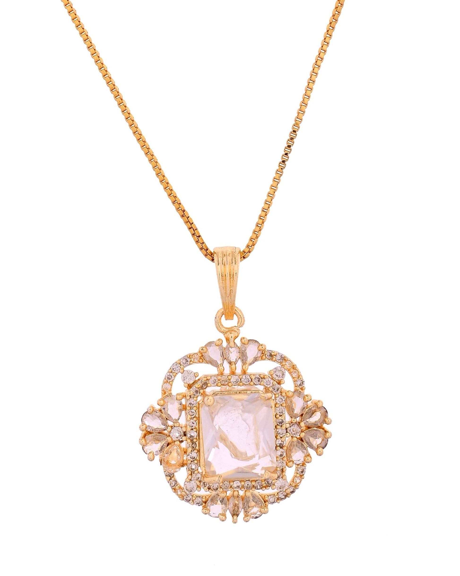 VOJ Gold Toned Rectangular Shaped Ad Chain Set  Grab2Buy VOJ Grab2Buy